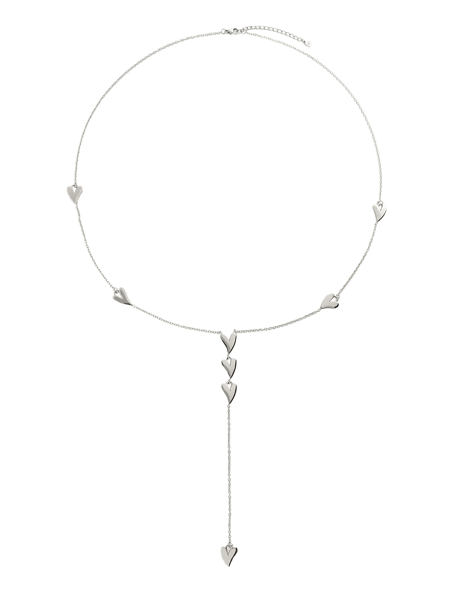 My Jewellery - Necklace Y 8 hearts - statement halskæder - silver - 0