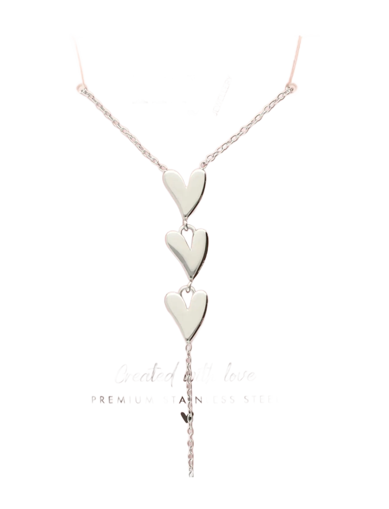 My Jewellery - Necklace Y 8 hearts - keðjuhálsmen - silver - 1