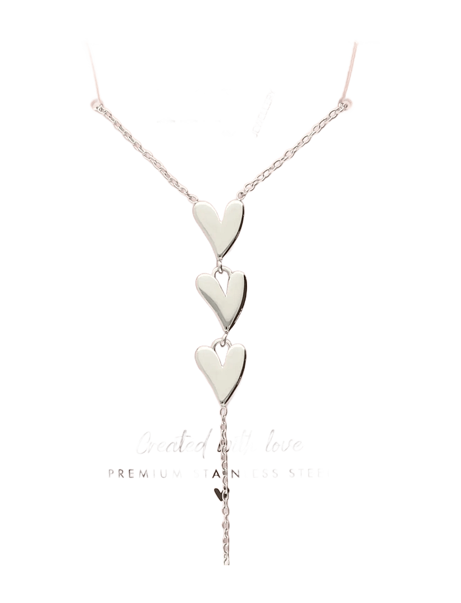My Jewellery - Necklace Y 8 hearts - statement halskæder - silver - 1
