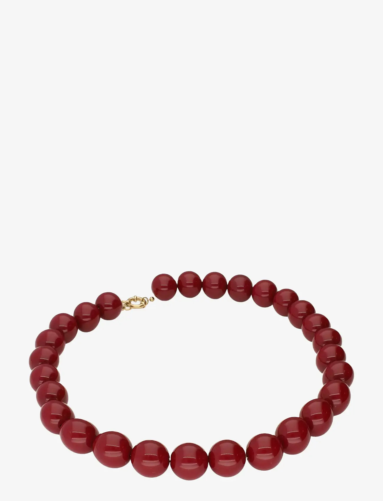 My Jewellery - Necklace beads big wine red - gold - 1