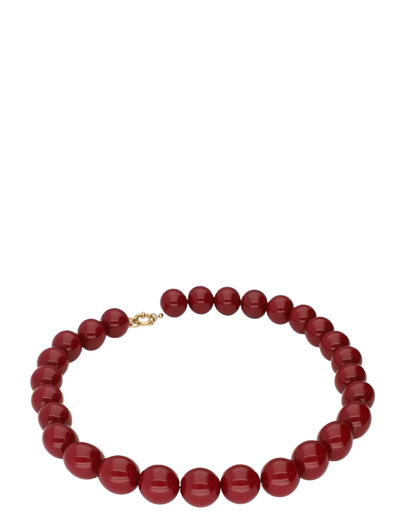 My Jewellery - Necklace beads big wine red - gold - 1