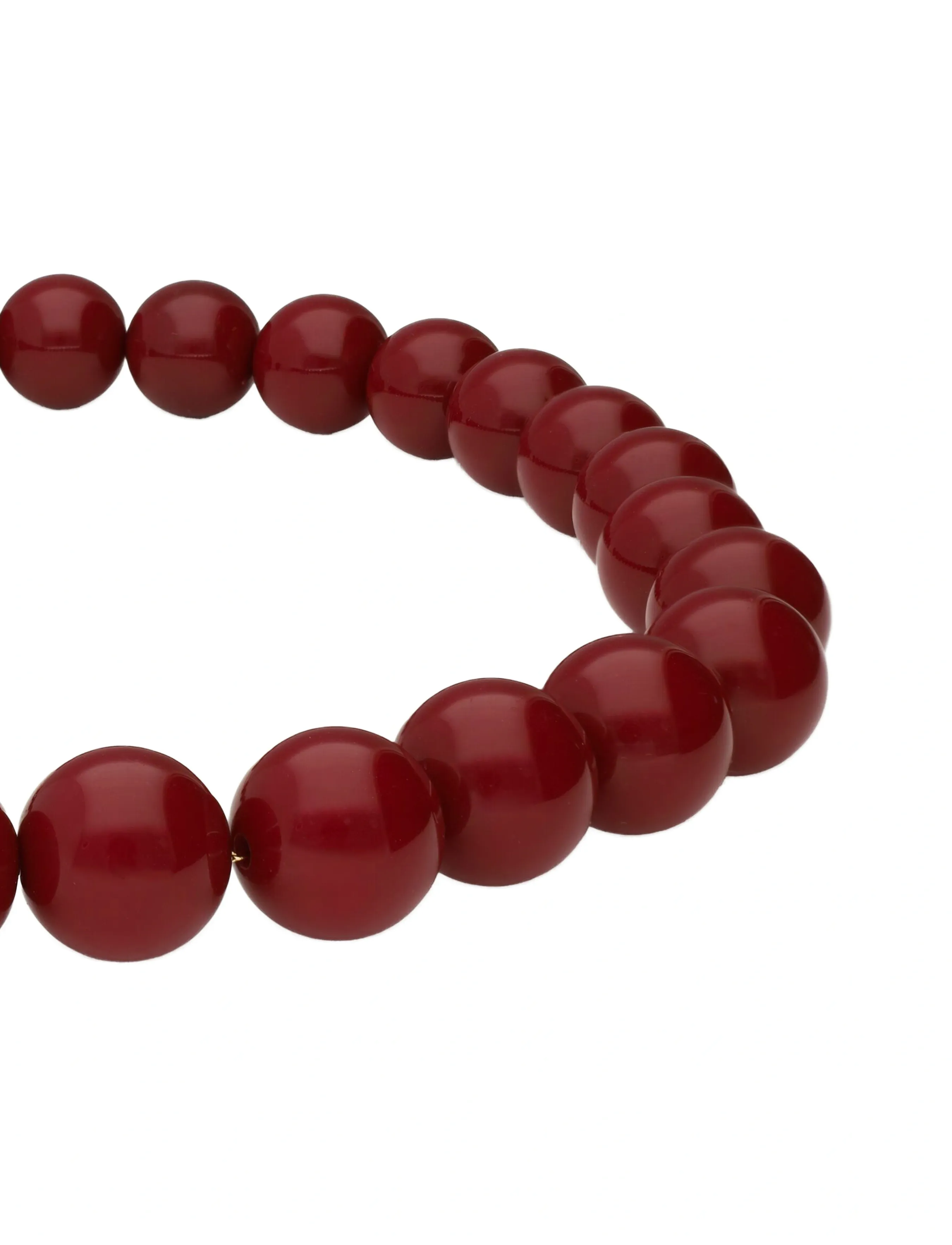 My Jewellery - Necklace beads big wine red - gold - 2