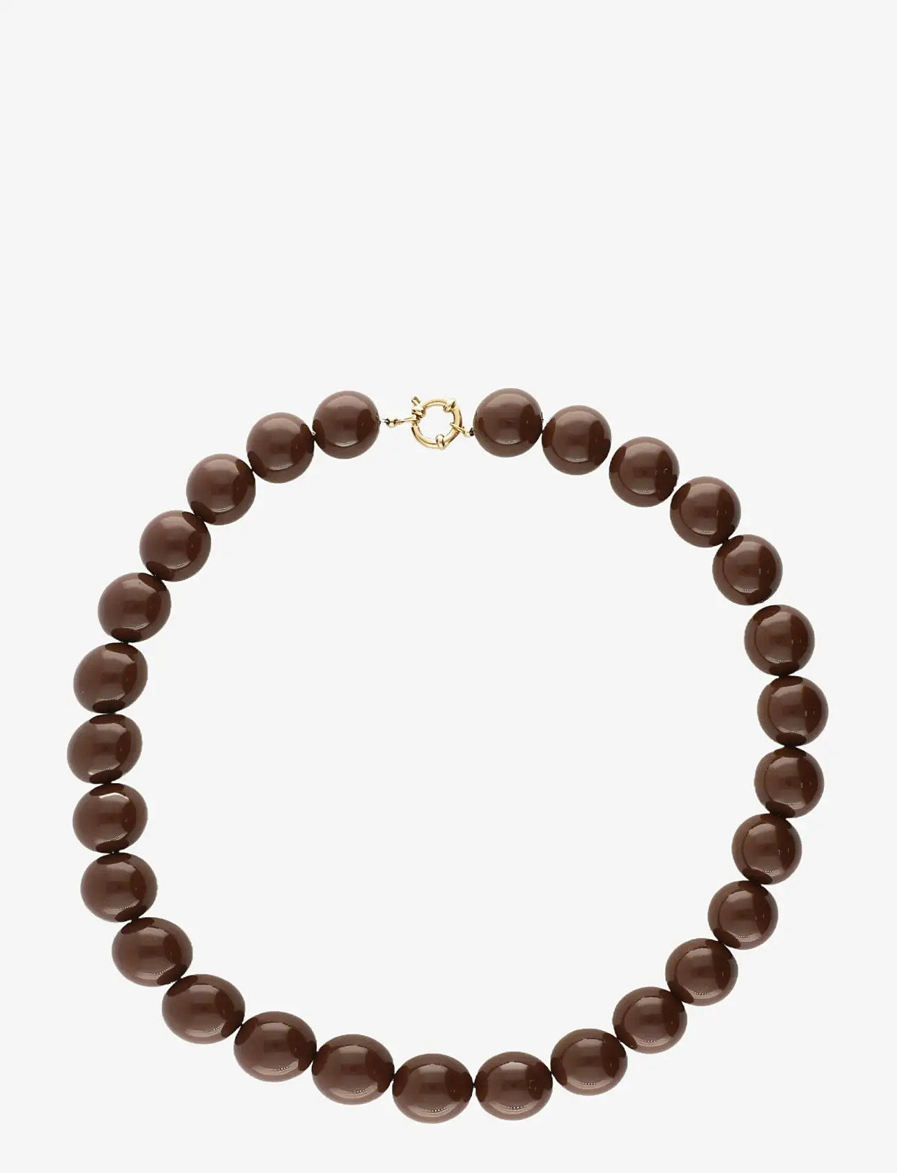 My Jewellery - Necklace beads big brown - gold - 0