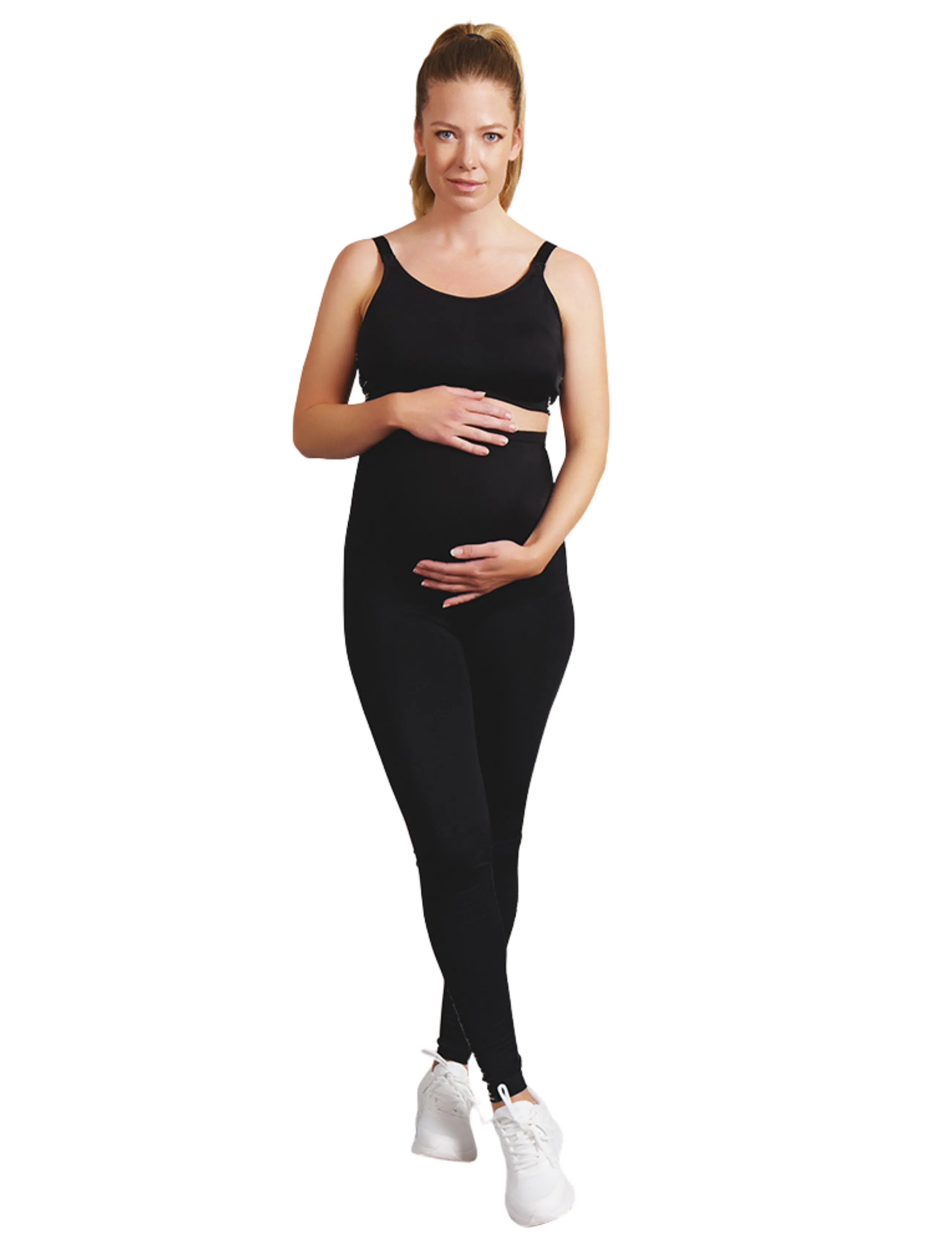 MyBelly Mami Maternity Sports Tights, L, Black > Leggings, Dame