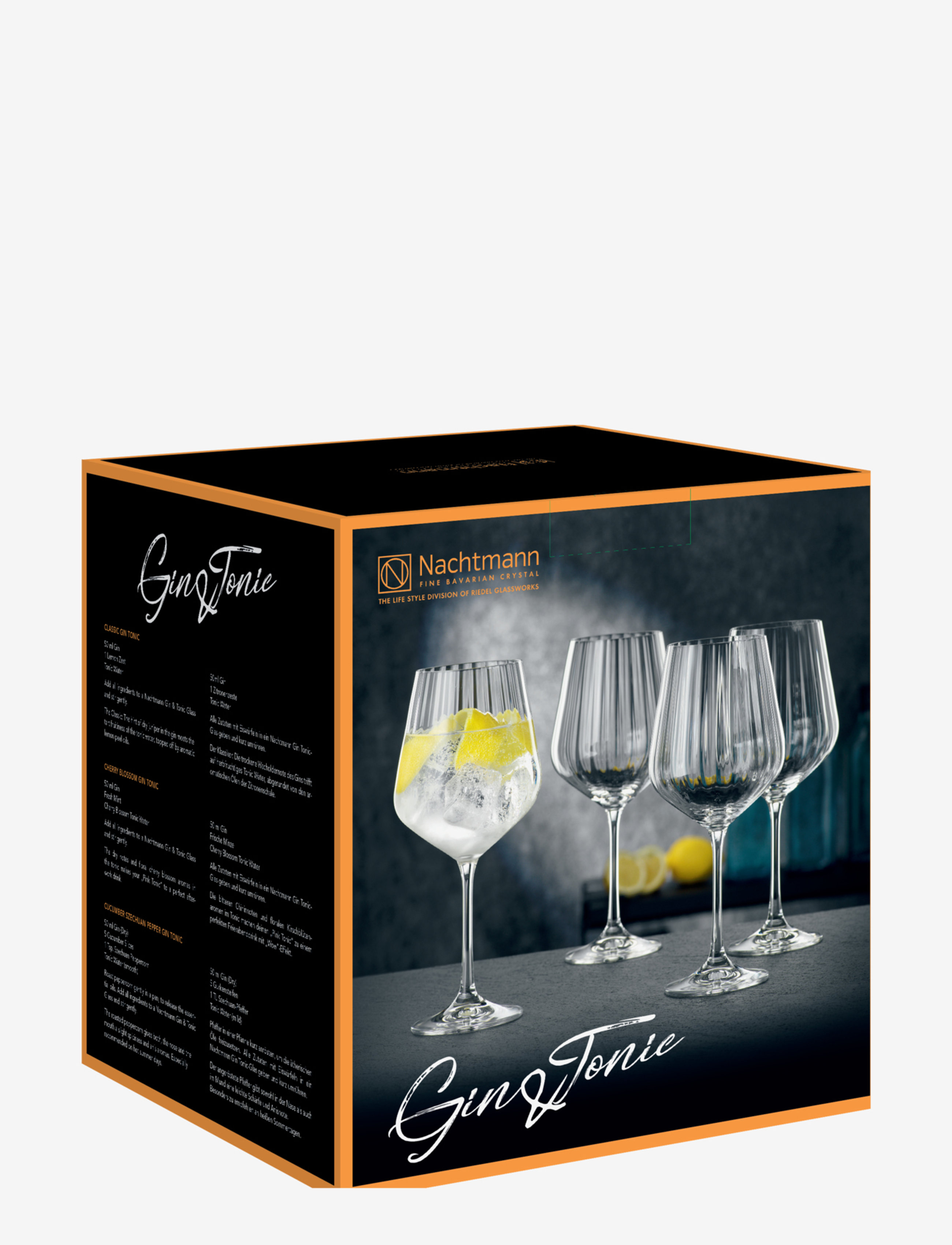 Nachtmann - Optic Gin & Tonic - kokteila- og martíníglös - clear glass - 1