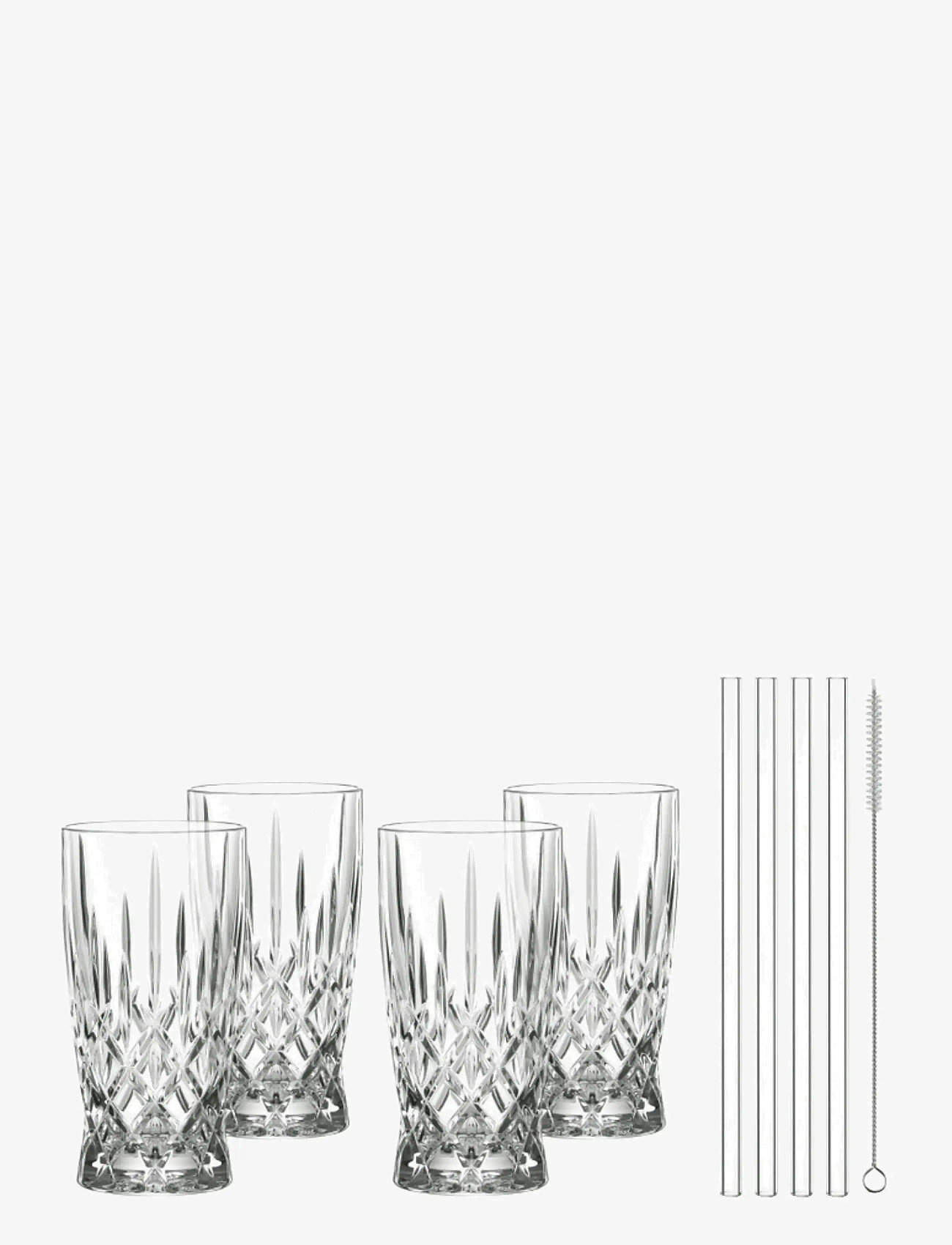 Nachtmann - Noblesse Latte Macchiato Glass 35cl with glass straw 4-p - osta hinna alusel - clear - 0