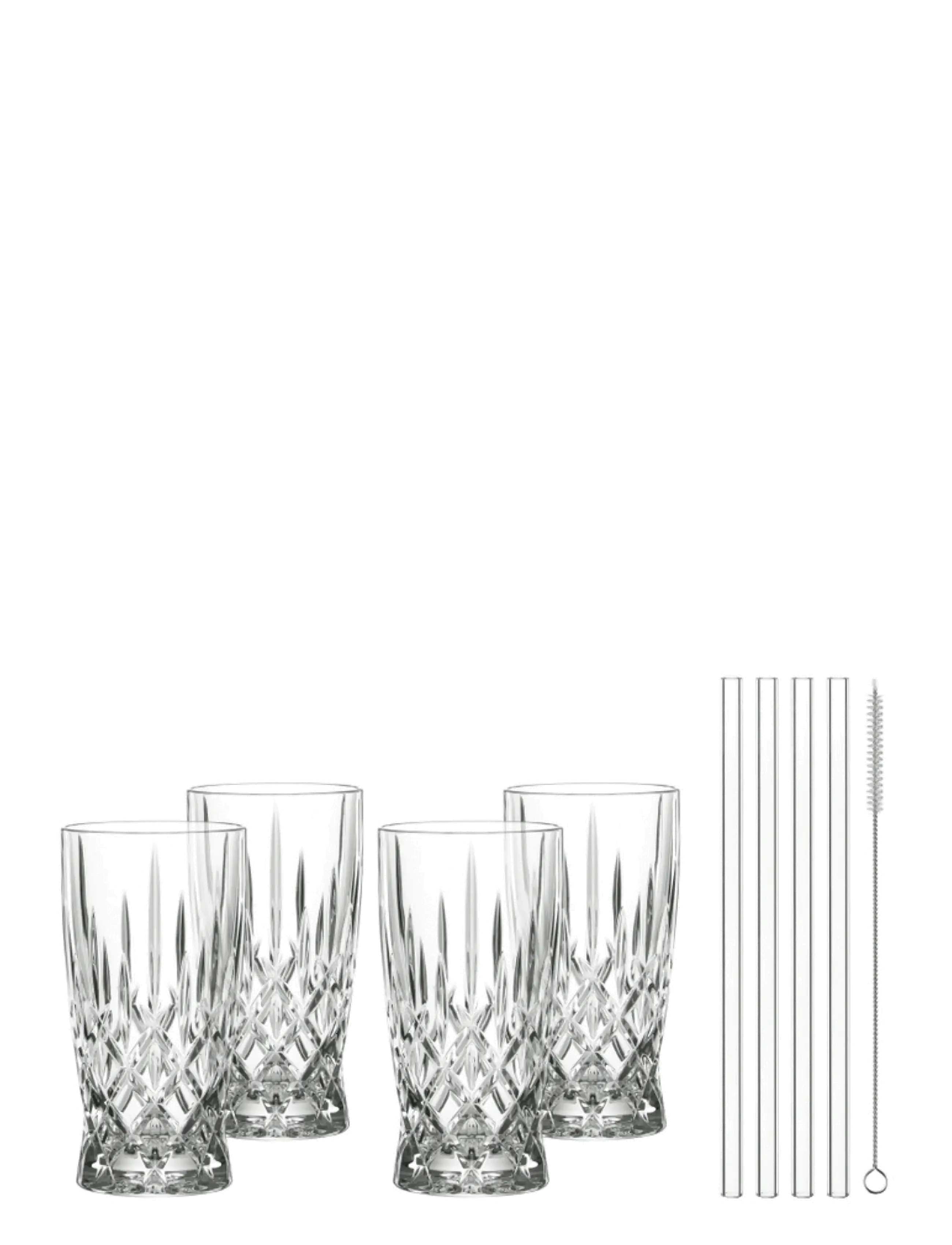 Nachtmann Noblesse latte macchiato glas 35 cl med glas-sugrör 4-pack - Glas - CLEAR / undefined