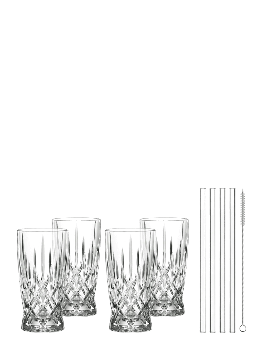 Nachtmann - Noblesse Latte Macchiato Glass 35cl with glass straw 4-p - osta hinna alusel - clear - 1