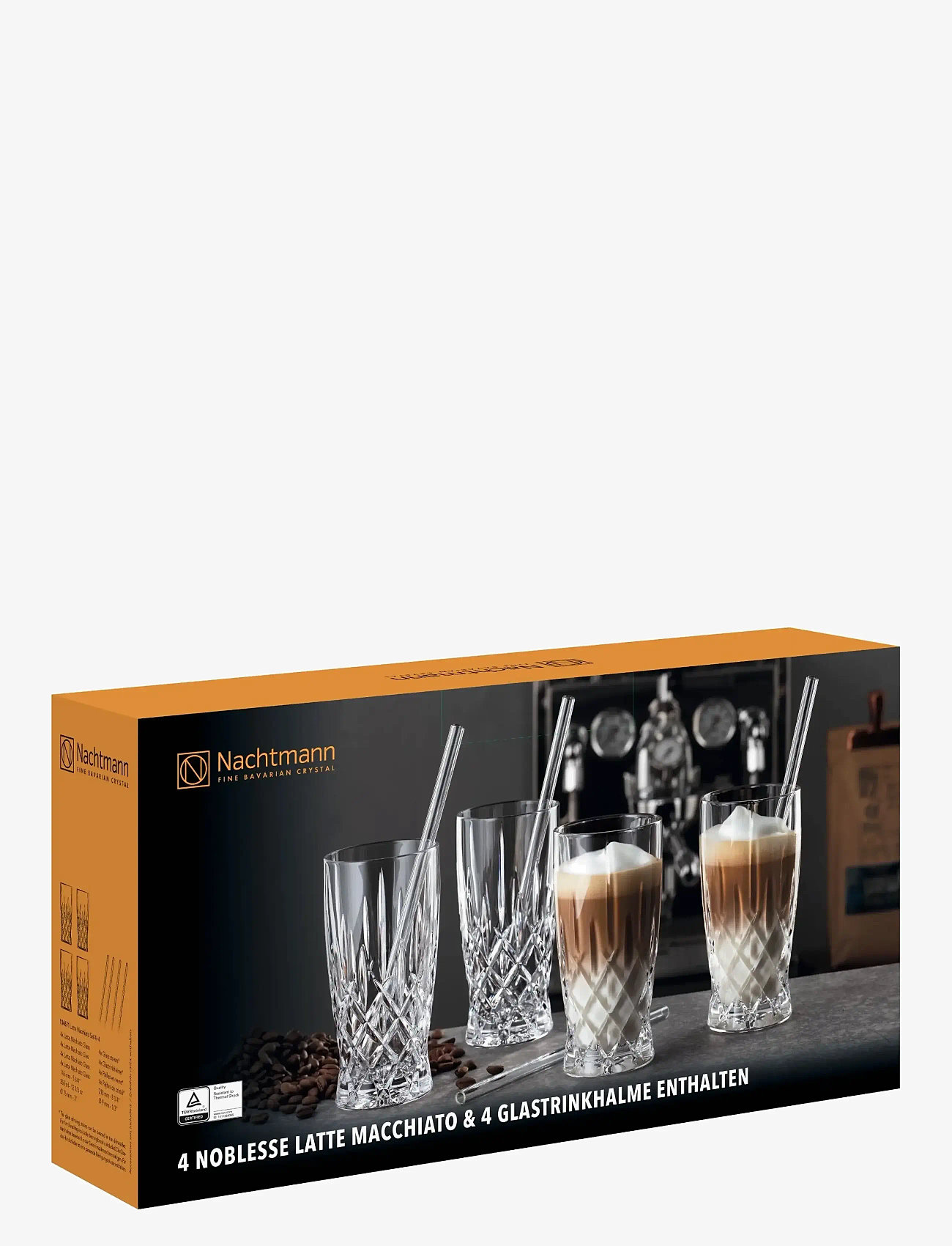 Nachtmann - Noblesse Latte Macchiato Glass 35cl with glass straw 4-p - osta hinna alusel - clear - 1