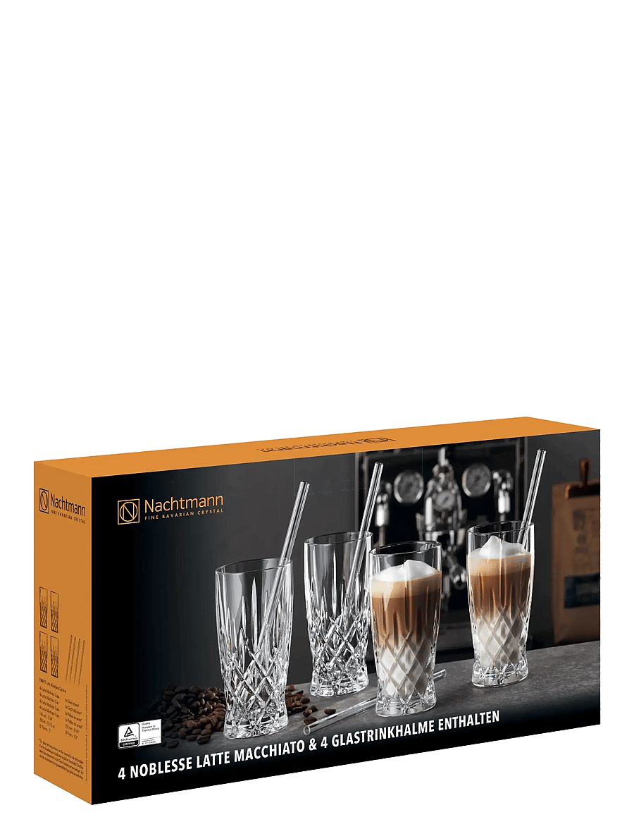 Nachtmann - Noblesse Latte Macchiato Glass 35cl with glass straw 4-p - osta hinna alusel - clear - 2
