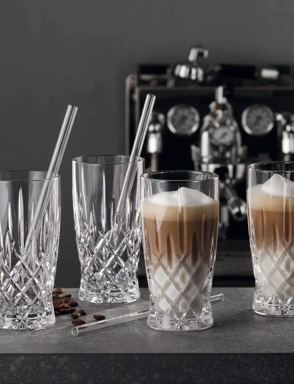 Nachtmann - Noblesse Latte Macchiato Glass 35cl with glass straw 4-p - nach preis einkaufen - clear - 2