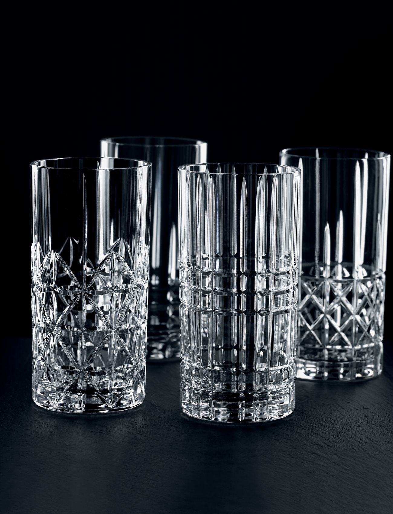 Nachtmann - Highland Longdrink 37,5cl 4-pack - kokteilių stiklinės ir martinio taurės - clear glass - 1