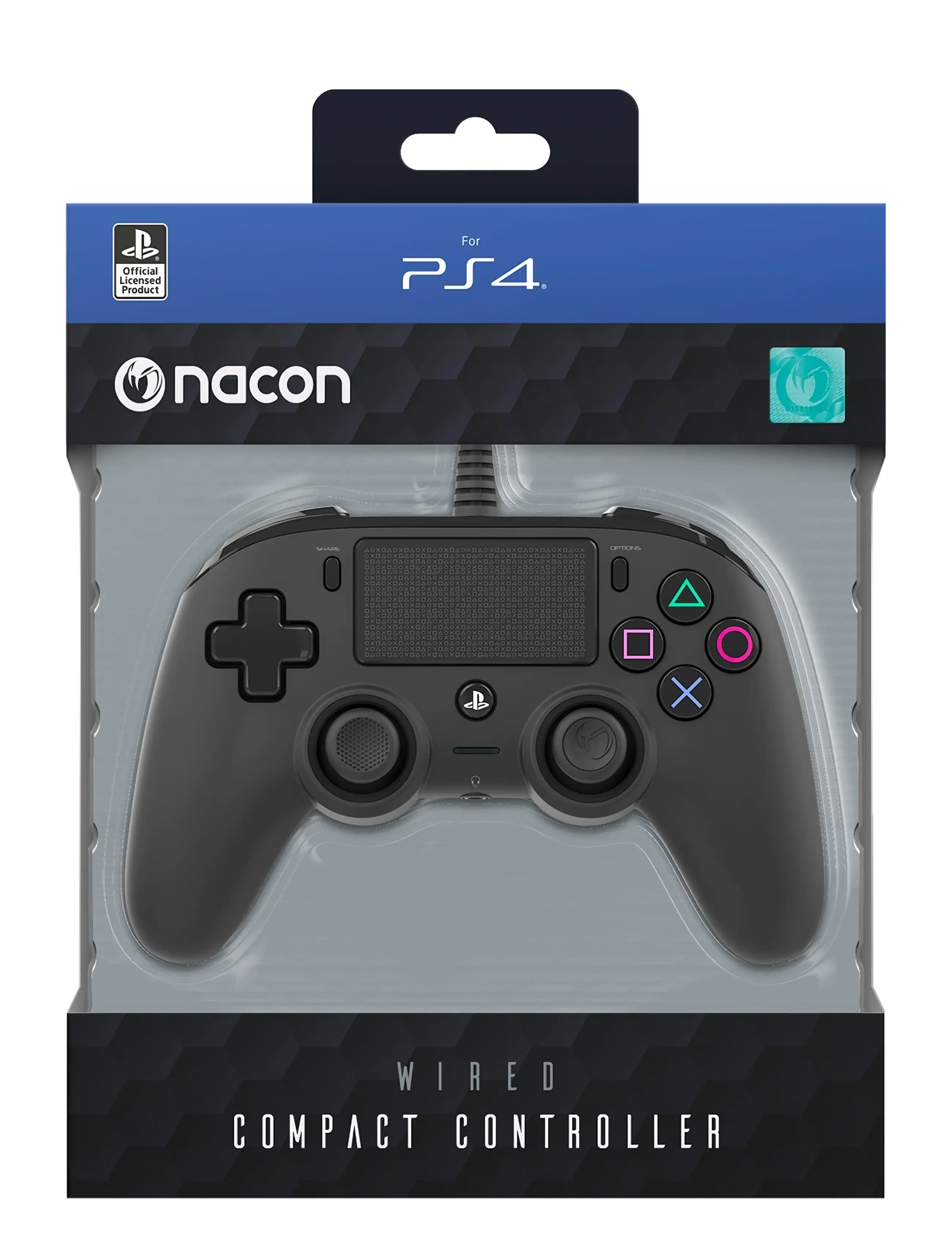 NACON Ps4 Wired Compact Controller Black, One Size, Black, Accessories > Controllers, Børn