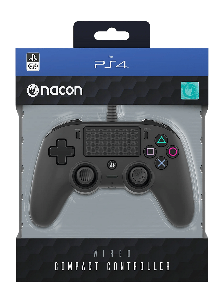 NACON - PS4 WIRED COMPACT CONTROLLER BLACK - puldid - black - 0