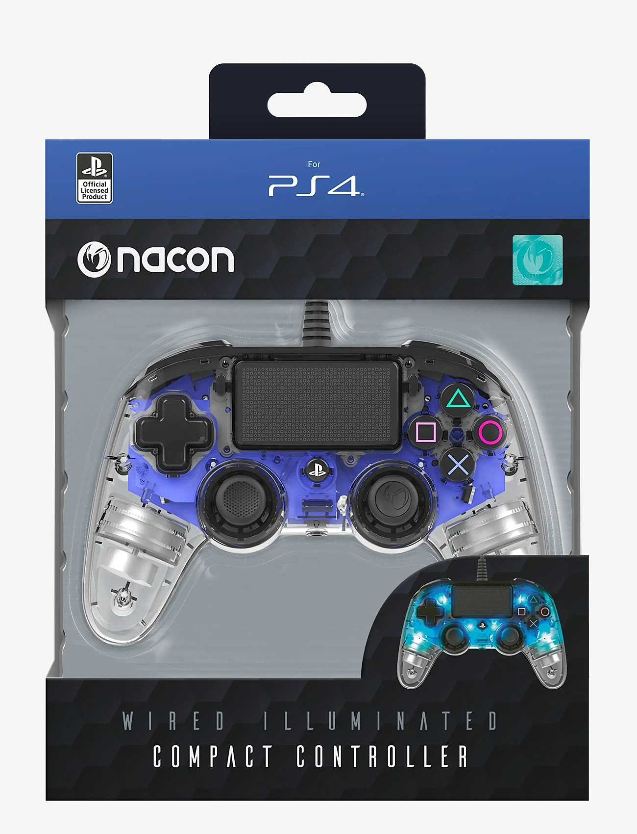 NACON - PS4 WIRED ILLUMINATED COMPACT CONTROLLER LIGHT BLUE - kontroller - blue - 0