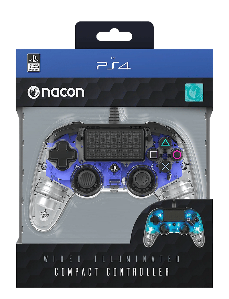 NACON - PS4 WIRED ILLUMINATED COMPACT CONTROLLER LIGHT BLUE - kontroller - blue - 0