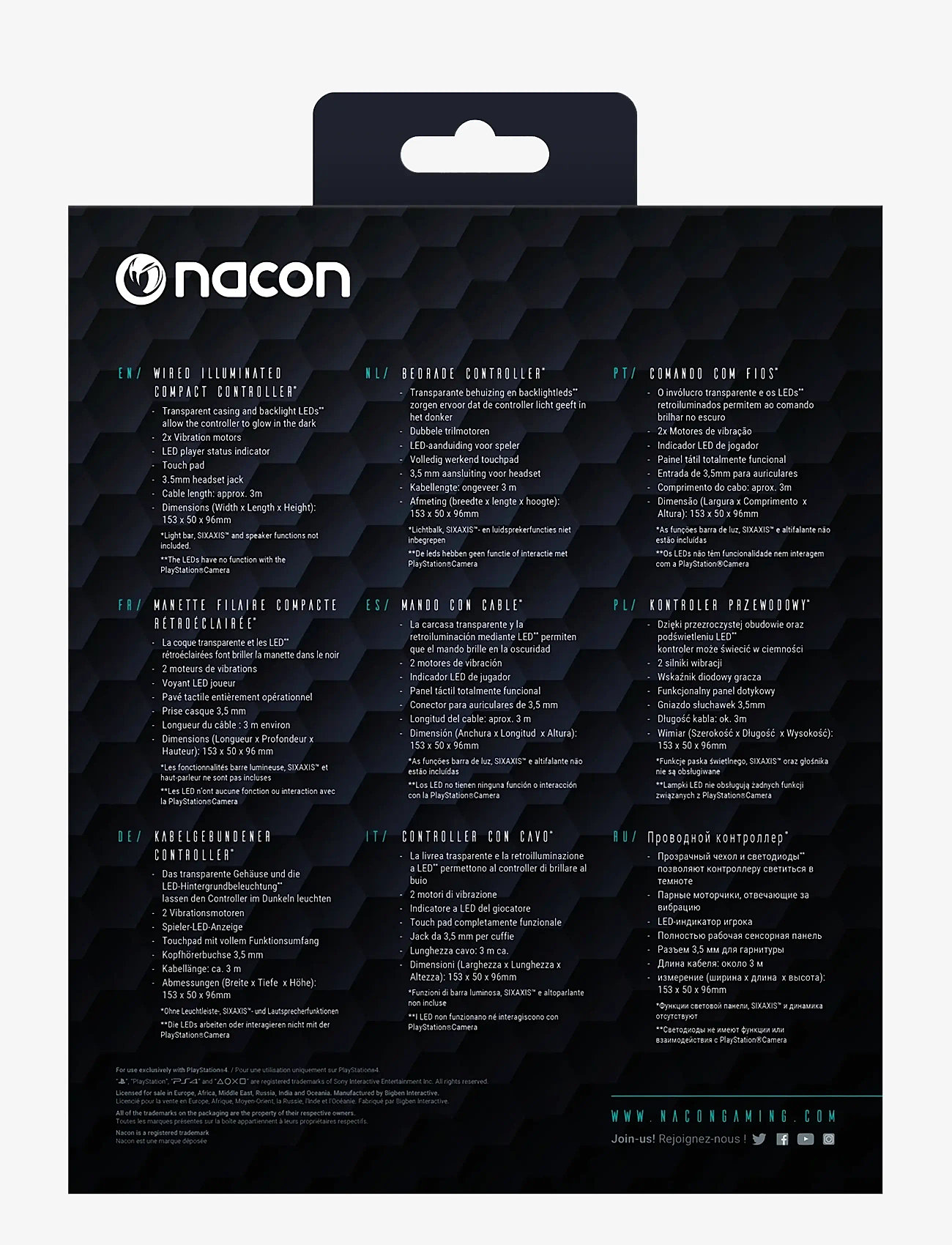 NACON - PS4 WIRED ILLUMINATED COMPACT CONTROLLER LIGHT RED - ohjaimet - red - 1