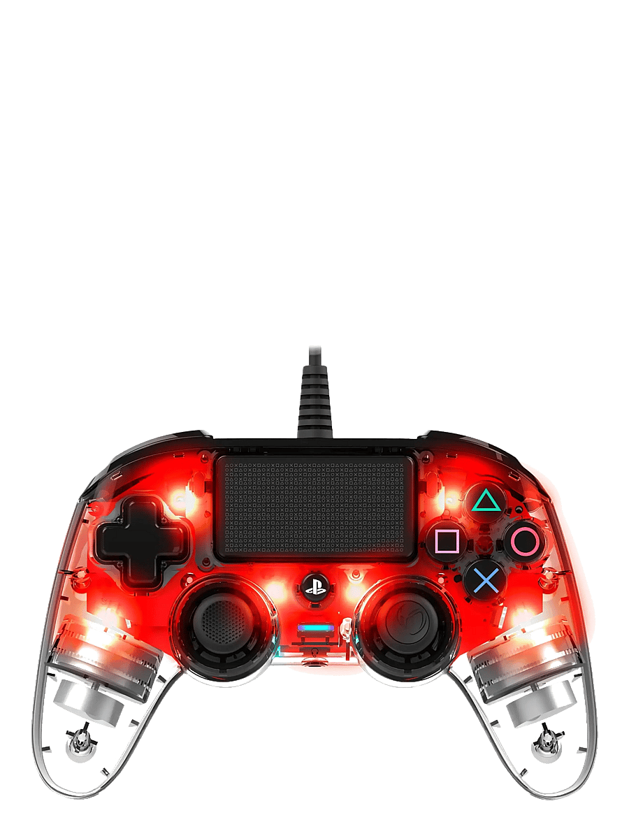 NACON - PS4 WIRED ILLUMINATED COMPACT CONTROLLER LIGHT RED - puldid - red - 2