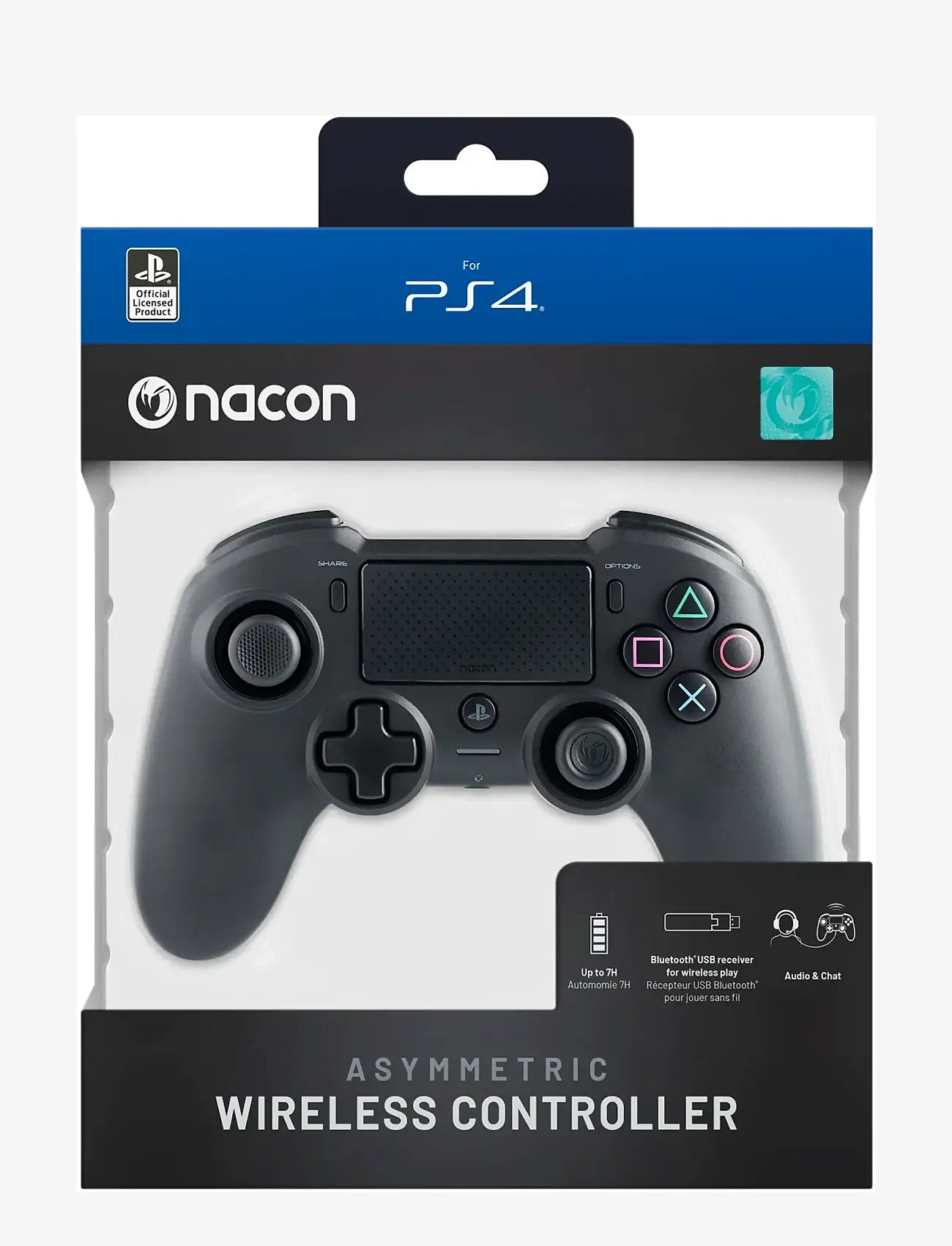 NACON - PS4 ASYMMETRIC WIRELESS CONTROLLER - controllere - black - 0