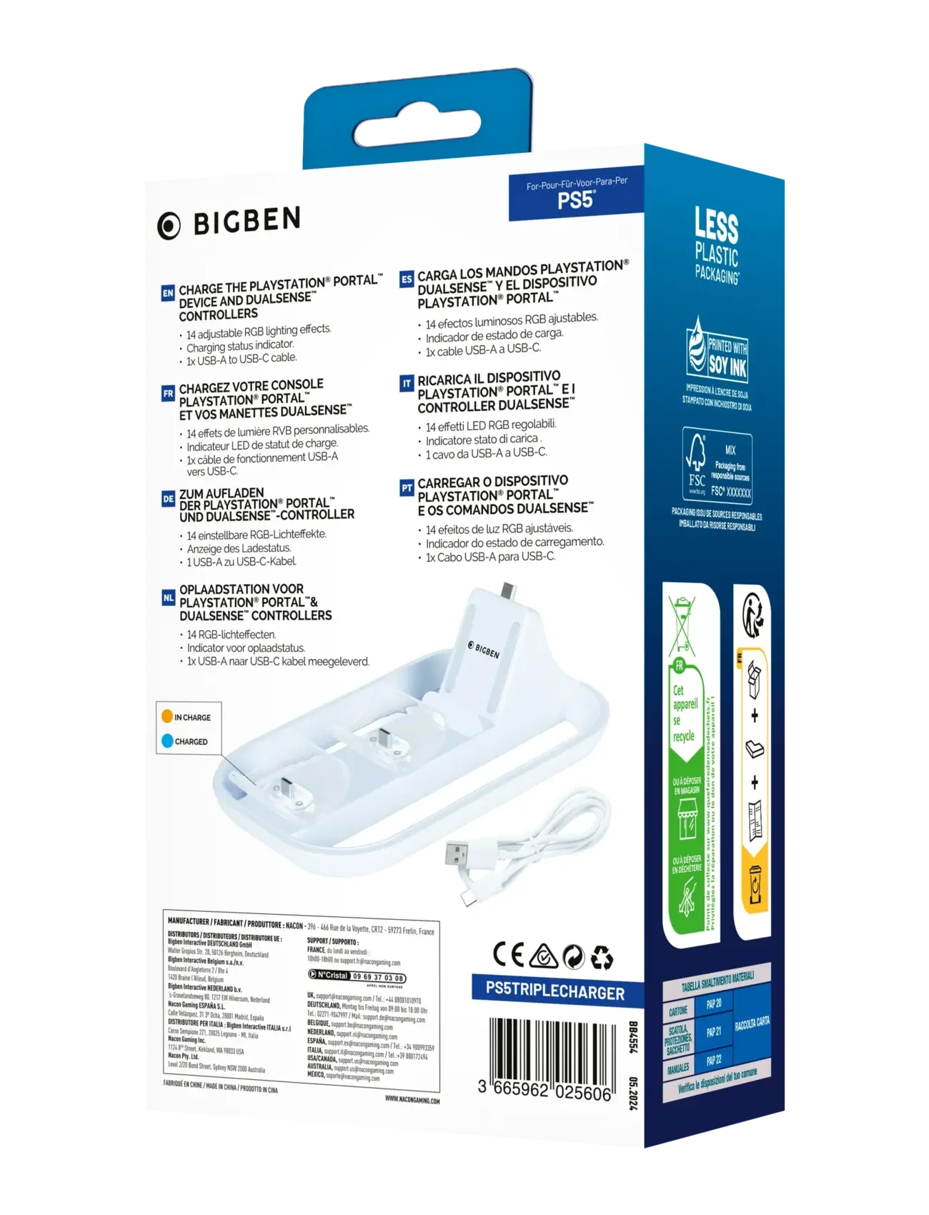 NACON - PS5 TRIPLE CHARGING STATION - stativ & laddningsstationer - multi - 1
