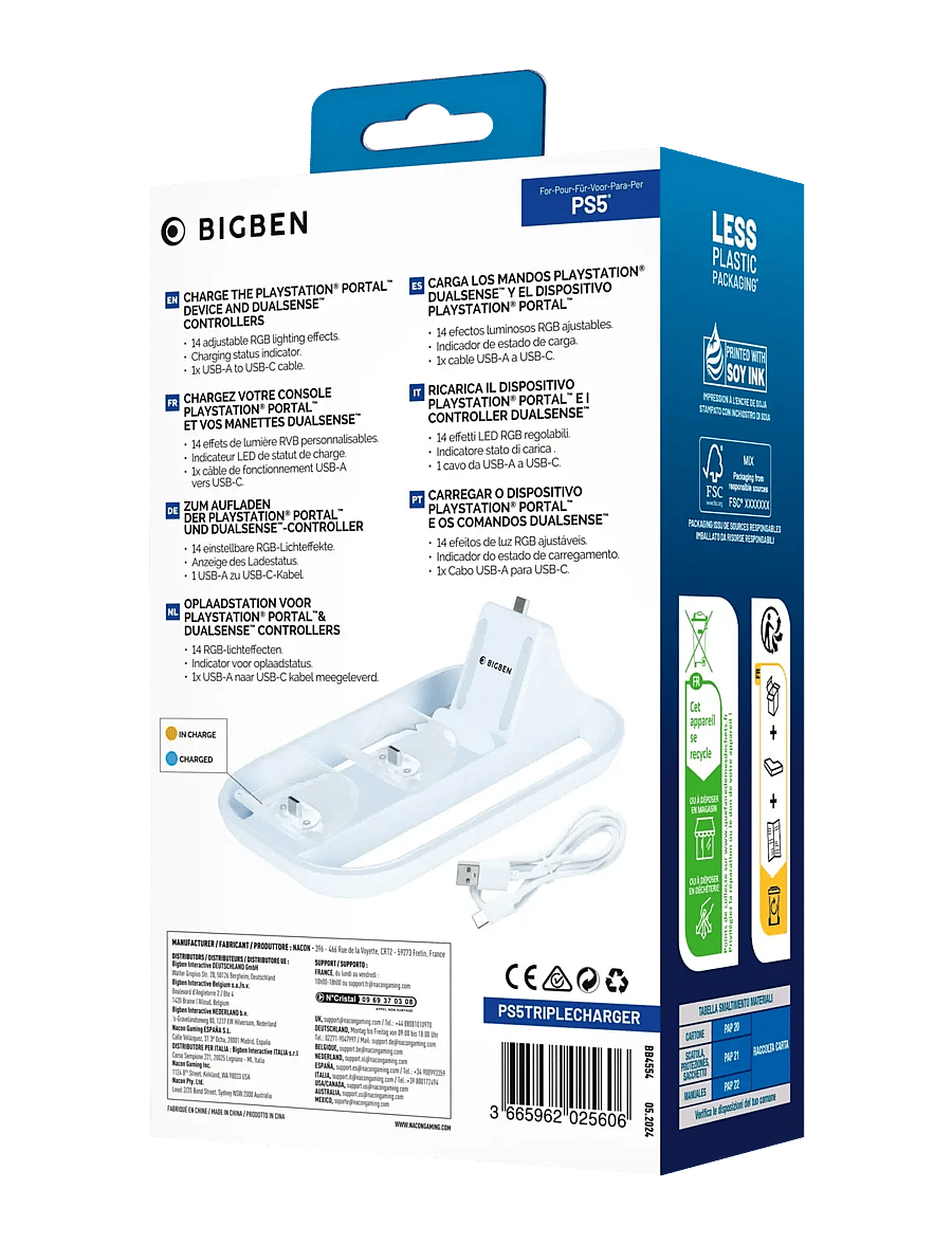 NACON - PS5 TRIPLE CHARGING STATION - stativ & laddningsstationer - multi - 1
