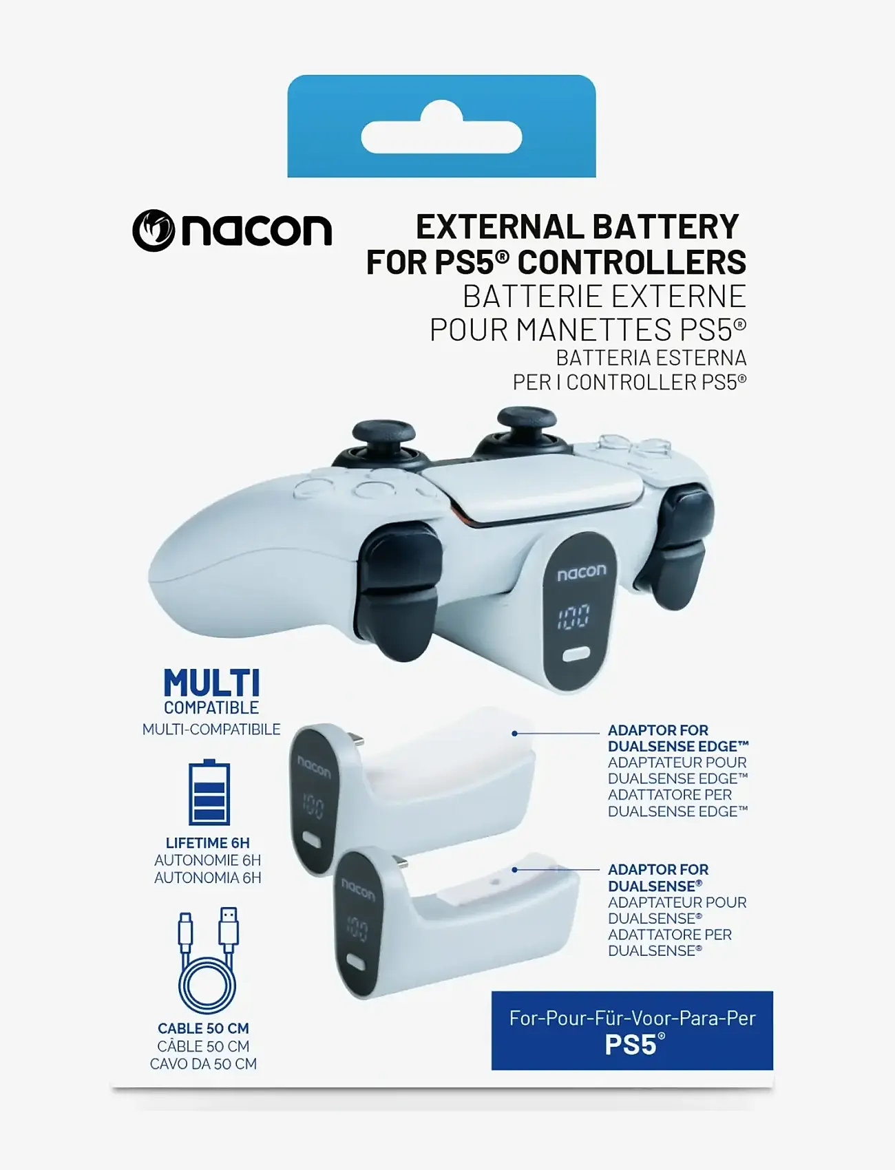 NACON - PS5 EXTERNAL BATTERY FOR DUALSENSE & DUALSENSE EDGE - stands & charging stations - multi - 0