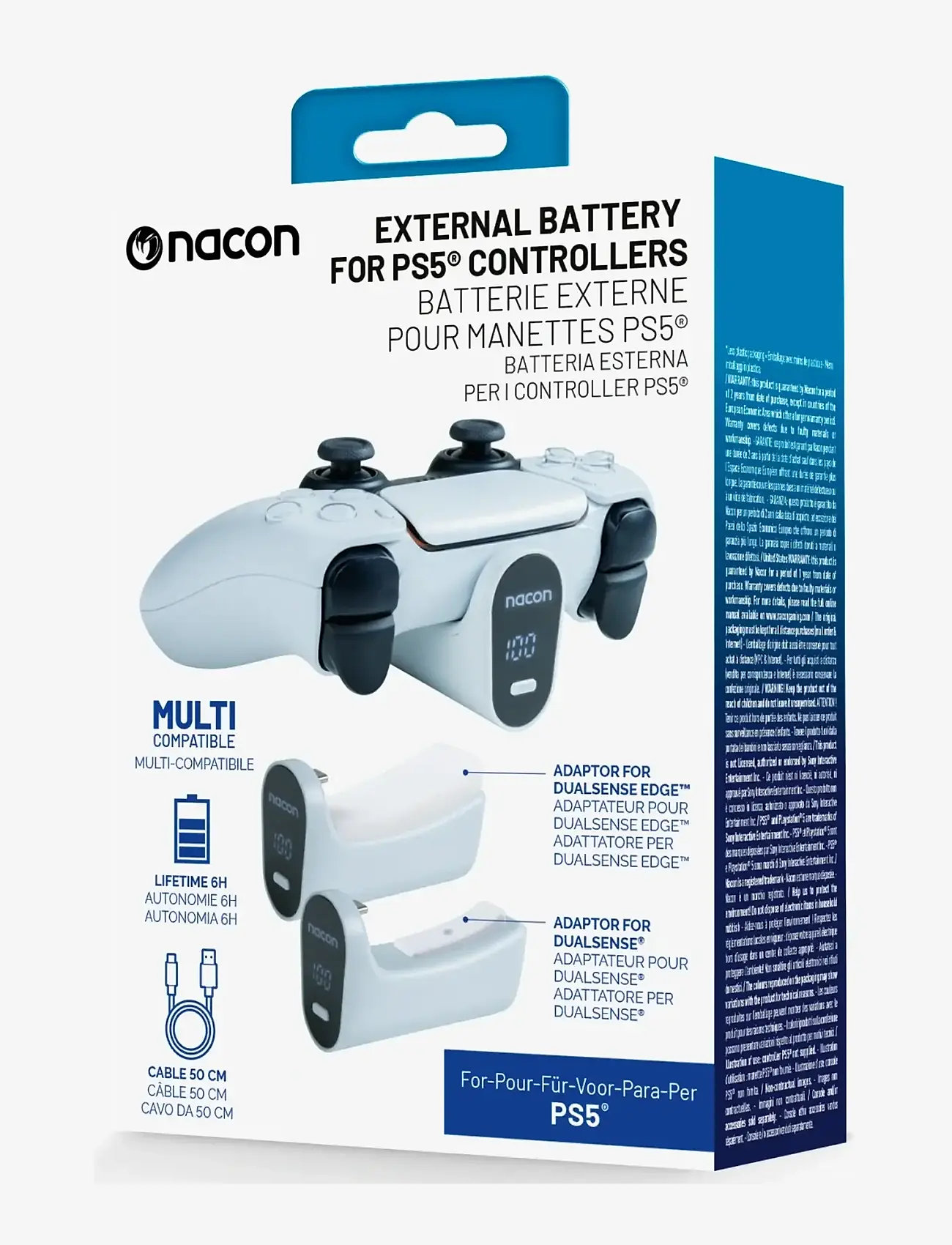 NACON - PS5 EXTERNAL BATTERY FOR DUALSENSE & DUALSENSE EDGE - stands & charging stations - multi - 1