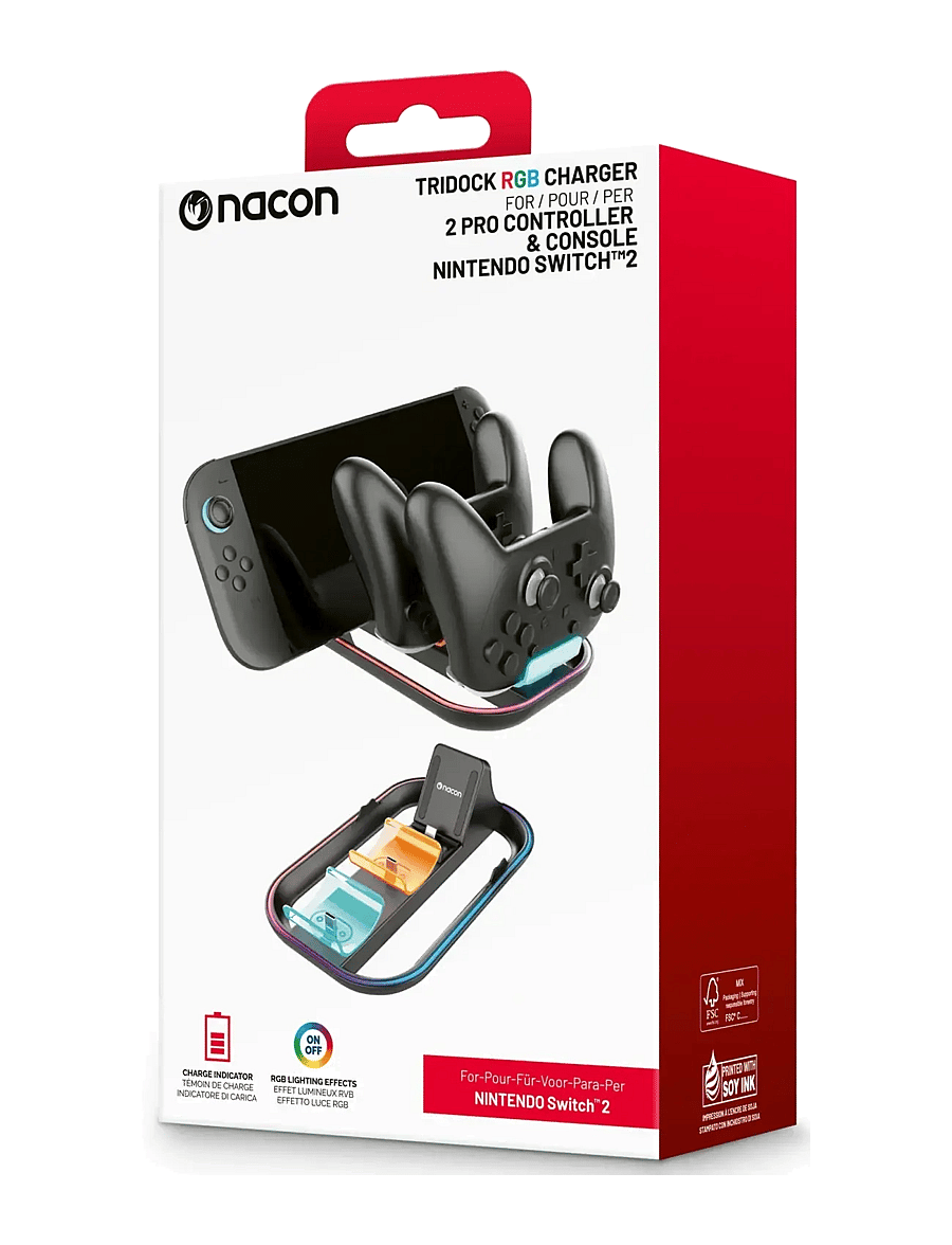 NACON - SWITCH 2 TRIPLE CHARGER. CONSOLE AND PRO CONTROLLE - stativer og ladestationer - multi - 0