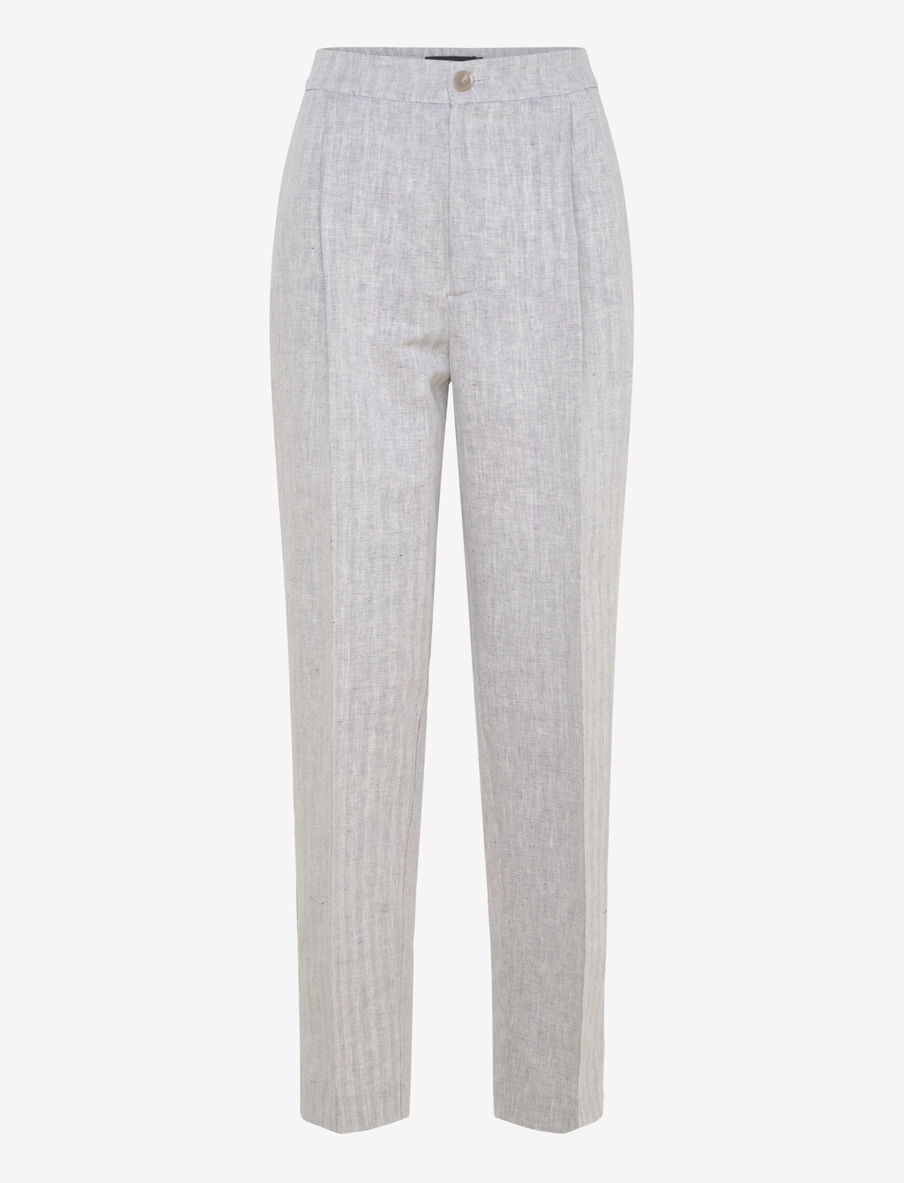 Naja Lauf - ANNICA PANTS RUSTIC HERRINGBONE - hørbukser - navy white - 0