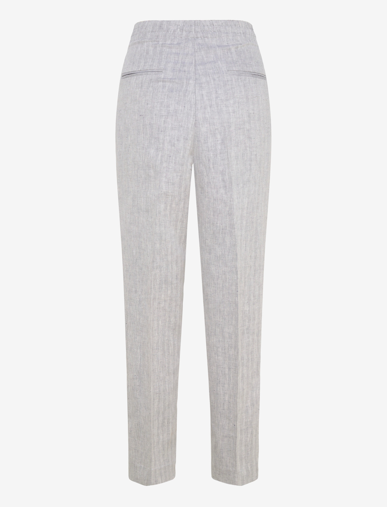 Naja Lauf - ANNICA PANTS RUSTIC HERRINGBONE - hørbukser - navy white - 1