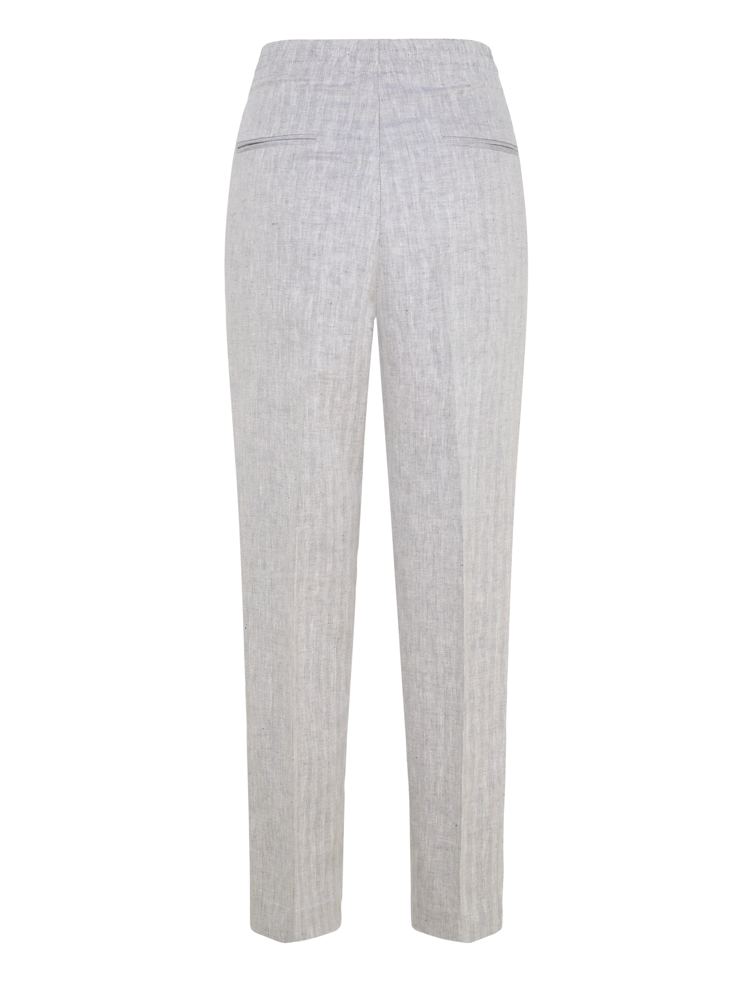 Naja Lauf - ANNICA PANTS RUSTIC HERRINGBONE - linased püksid - navy white - 1