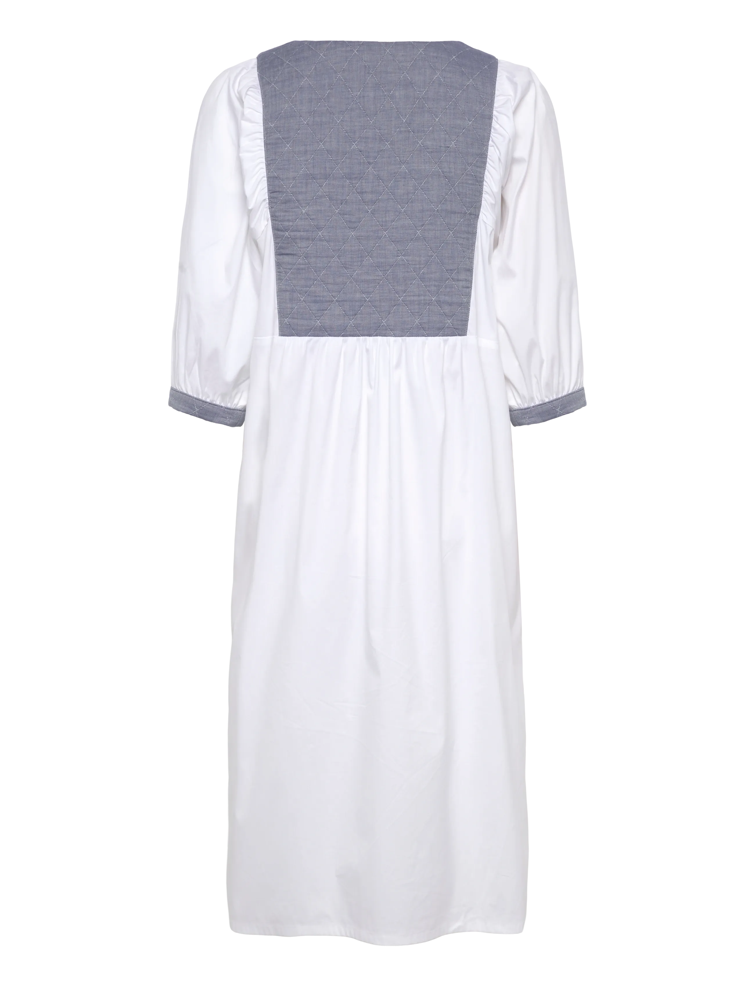 Naja Lauf - LINNEA DRESS CHAMBRAY QUILT - midi kjoler - blue - 1