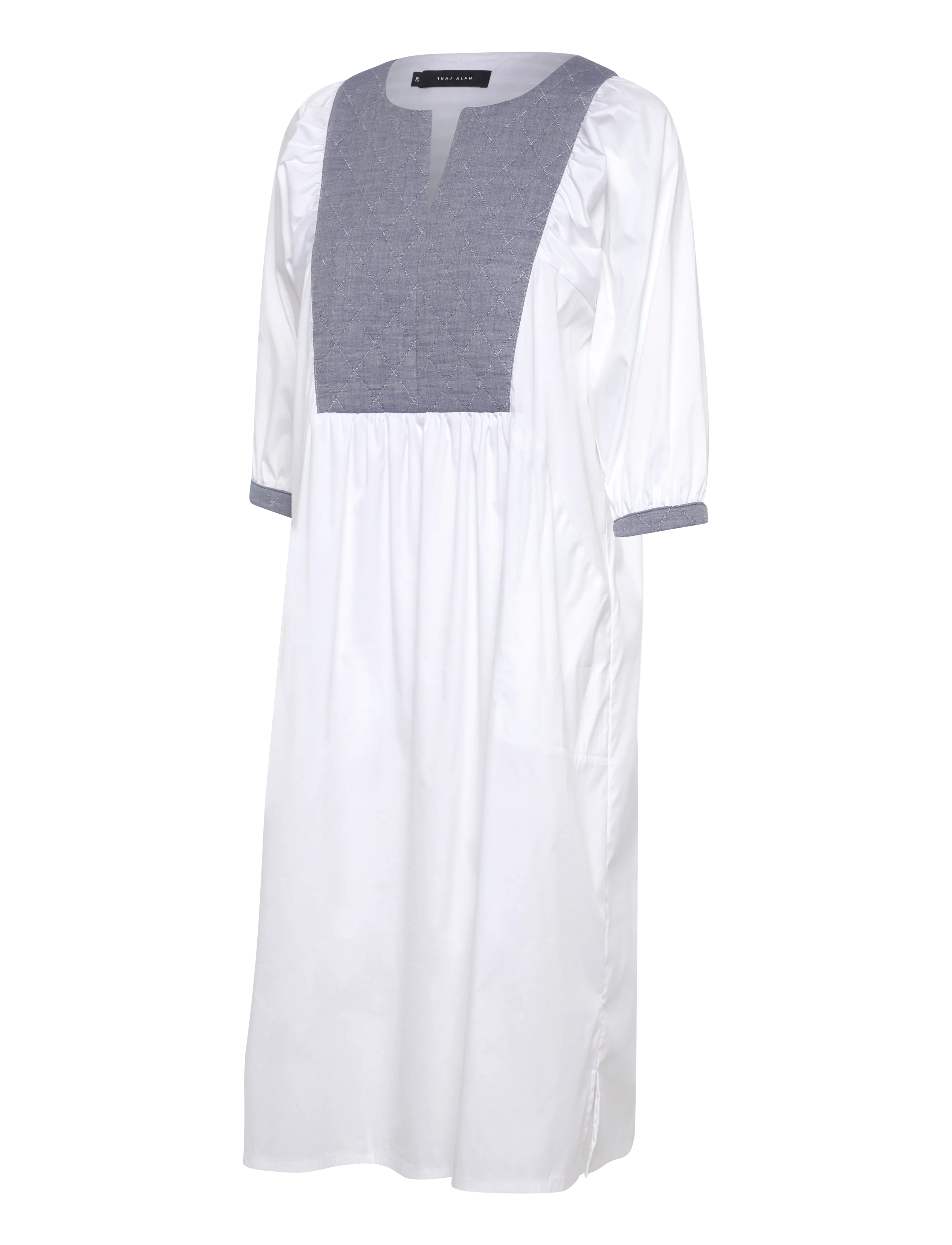 Naja Lauf - LINNEA DRESS CHAMBRAY QUILT - midi kjoler - blue - 2