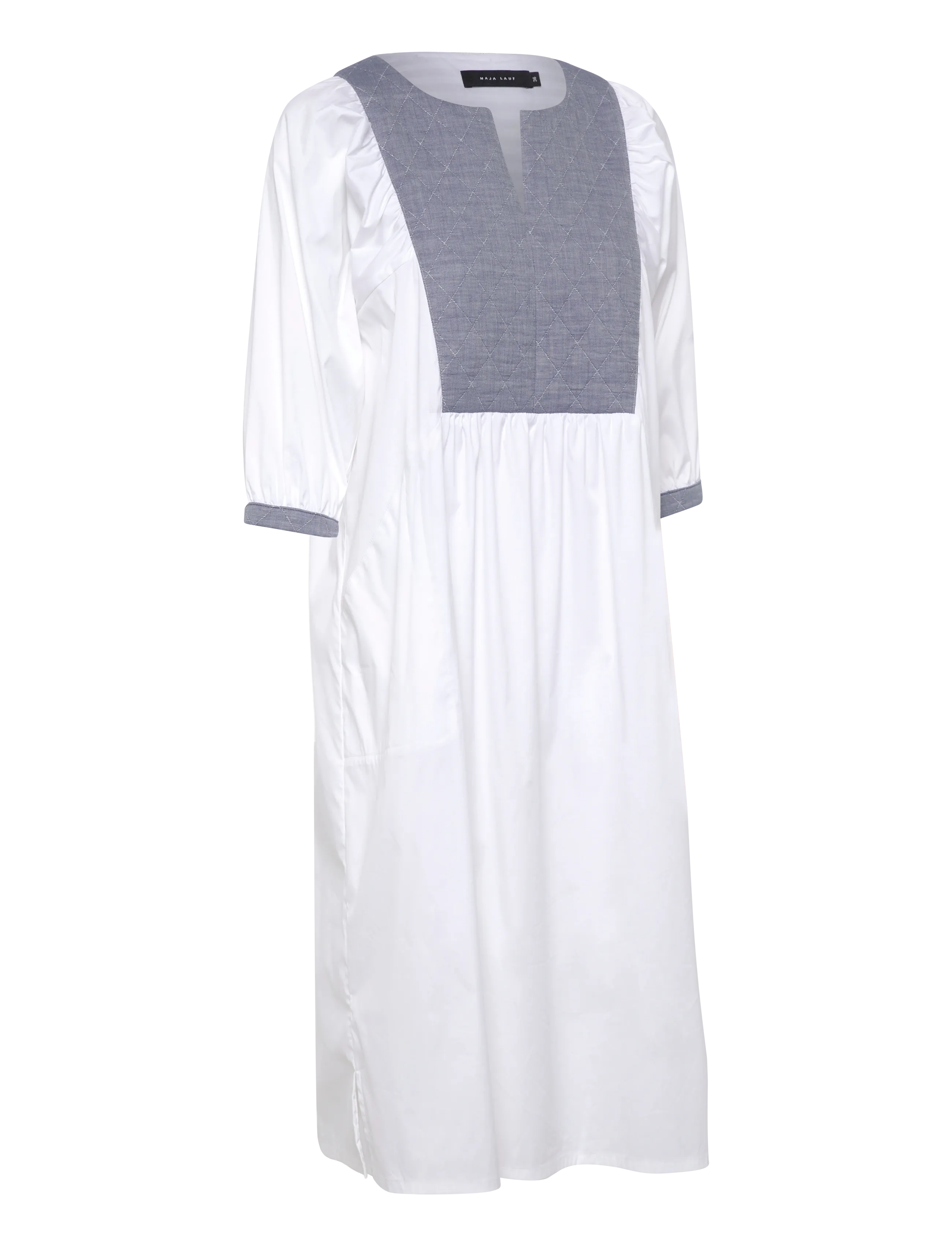 Naja Lauf - LINNEA DRESS CHAMBRAY QUILT - midi kjoler - blue - 3