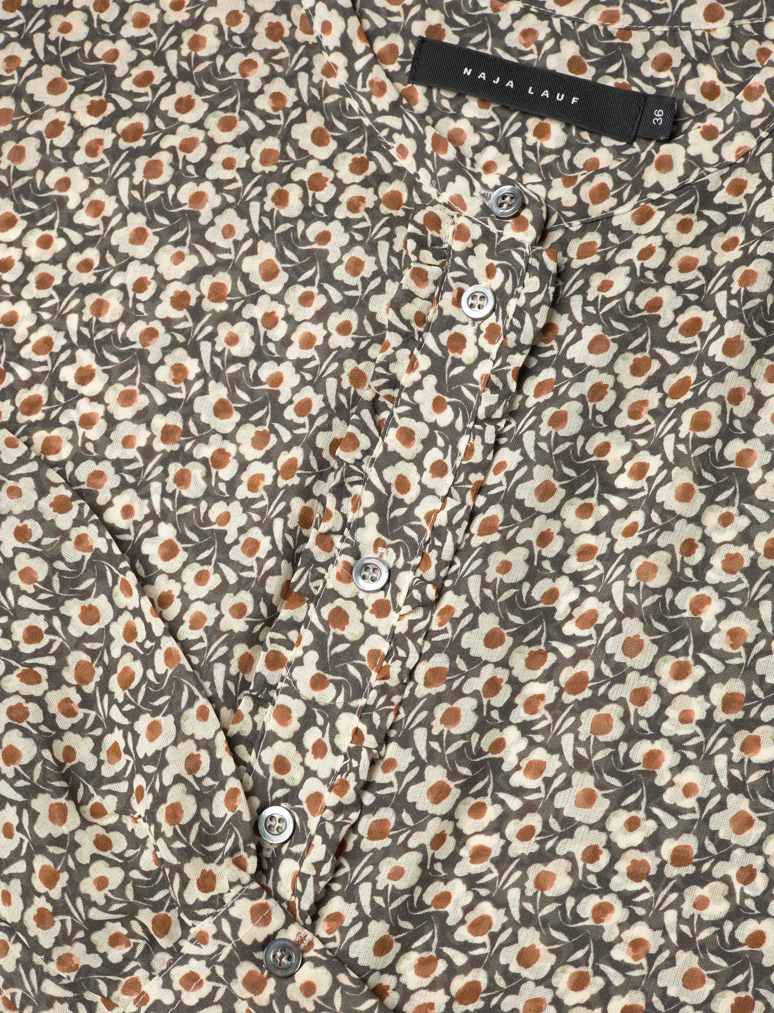 Naja Lauf - ELLA BLOUSE NIGHT FLOWER - pikkade varrukatega särgid - black - 2