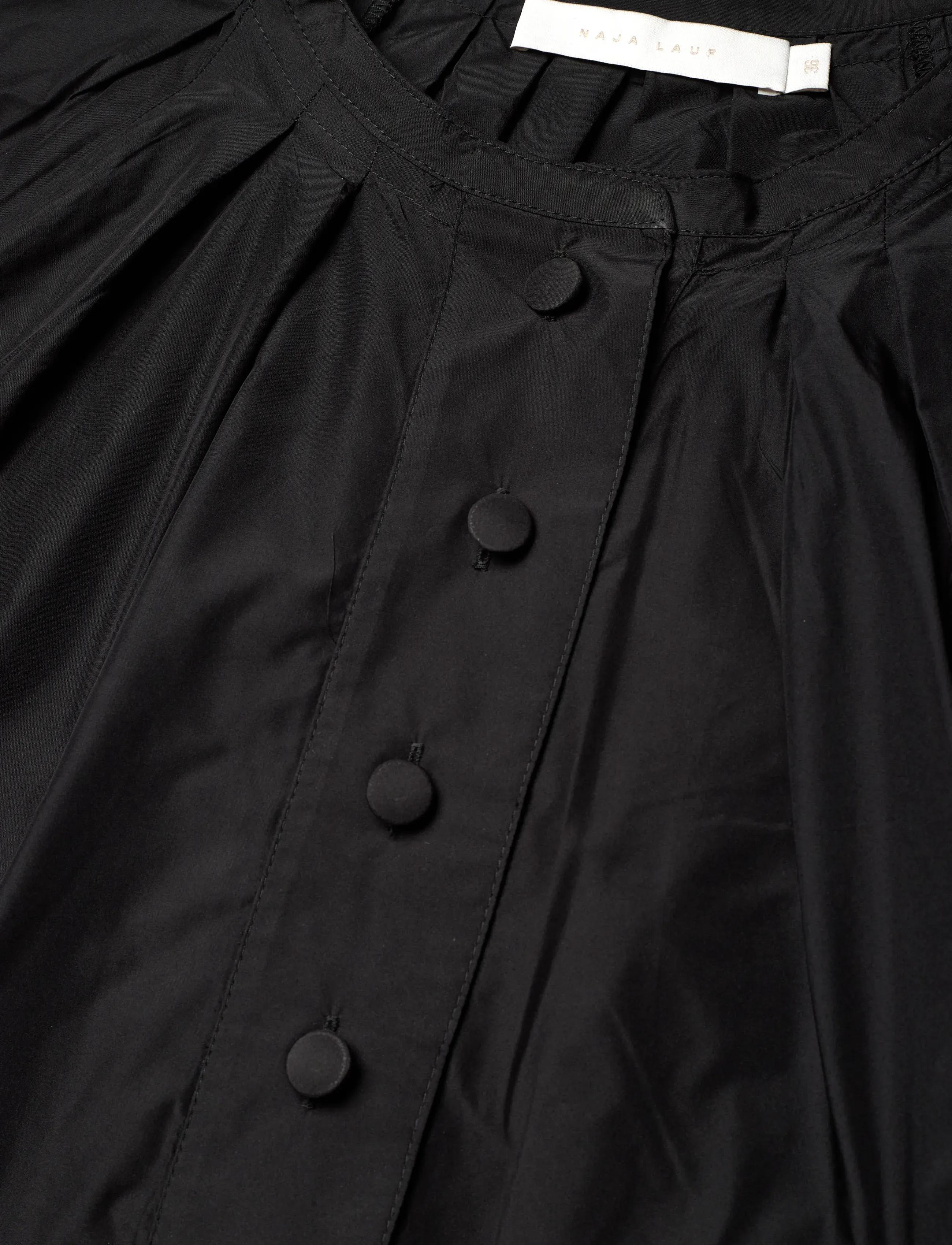 Naja Lauf - DANIELLE DRESS TAFFETA - skjortekjoler - black - 2