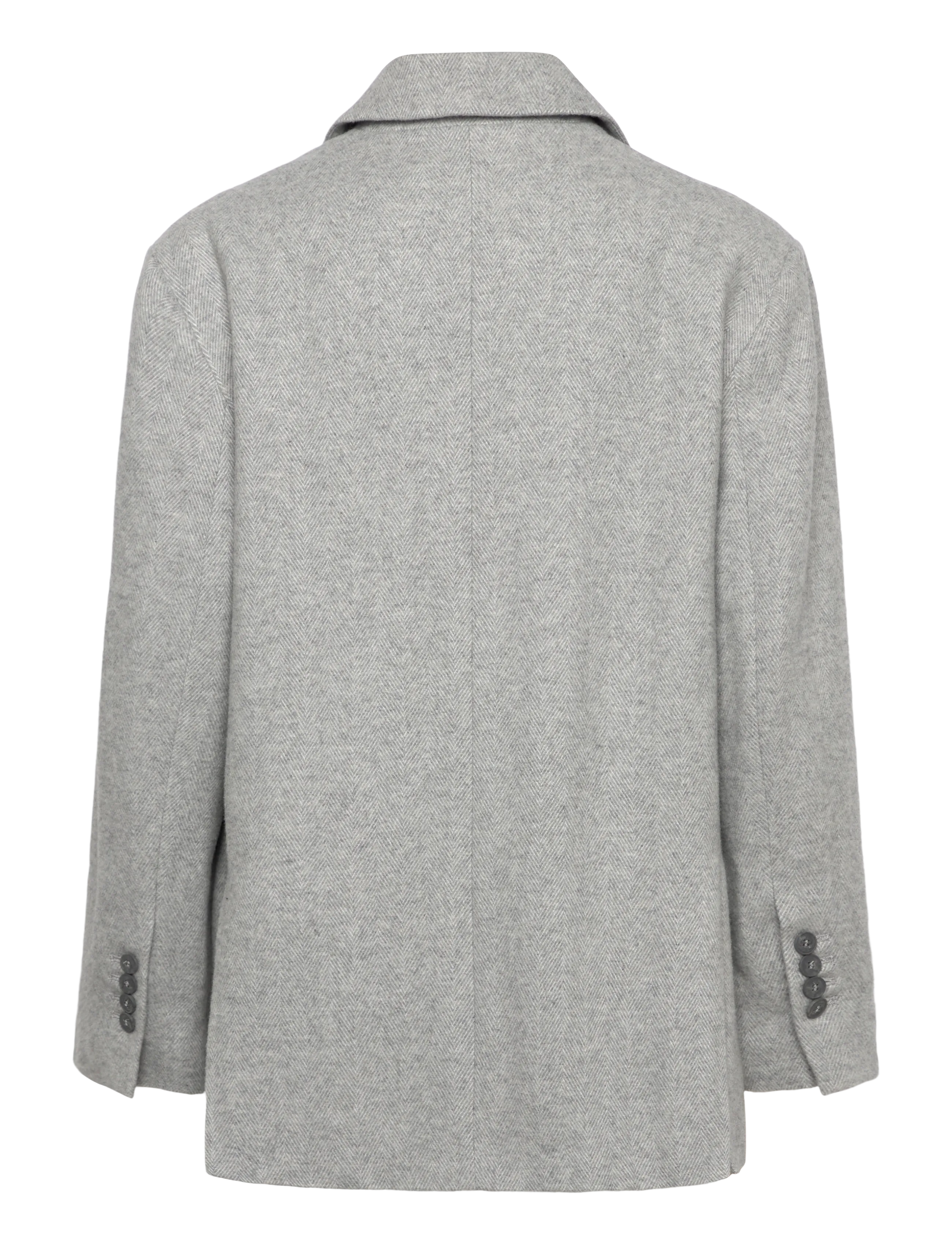 Naja Lauf - FEODORA JACKET SOFT HERRINGBONE - enkelknäppta kavajer - light grey - 1