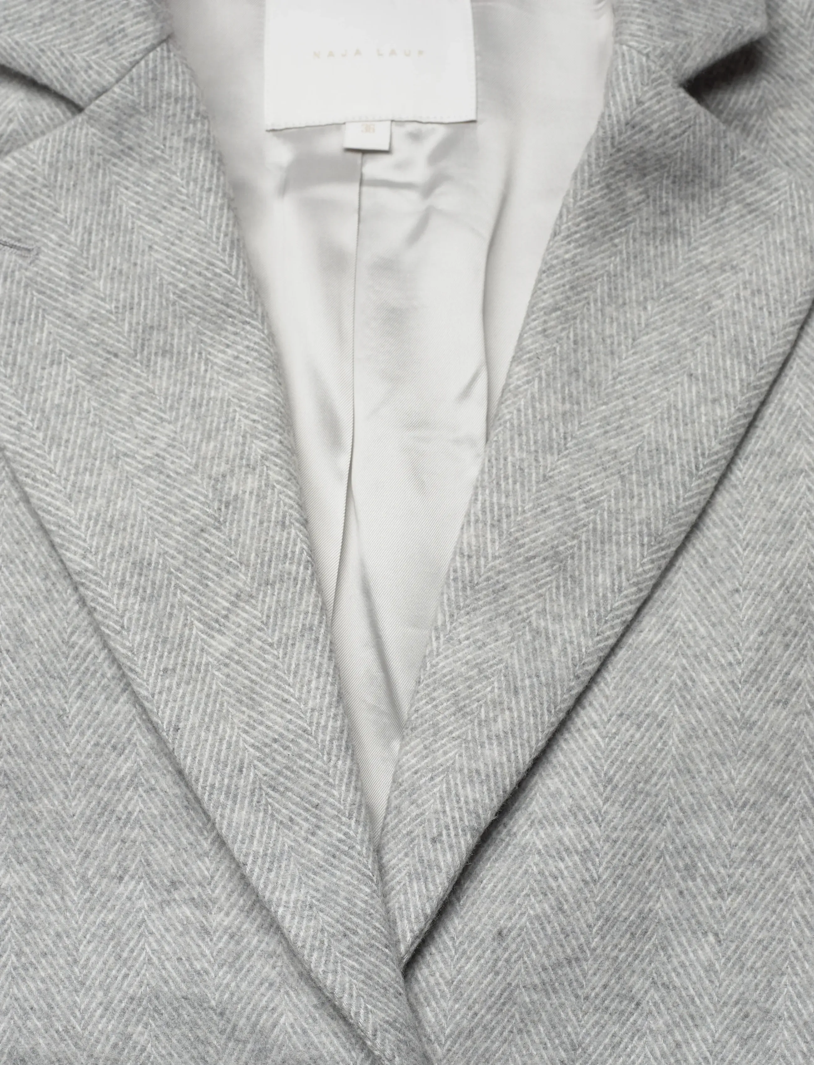 Naja Lauf - FEODORA JACKET SOFT HERRINGBONE - enkelknäppta kavajer - light grey - 2