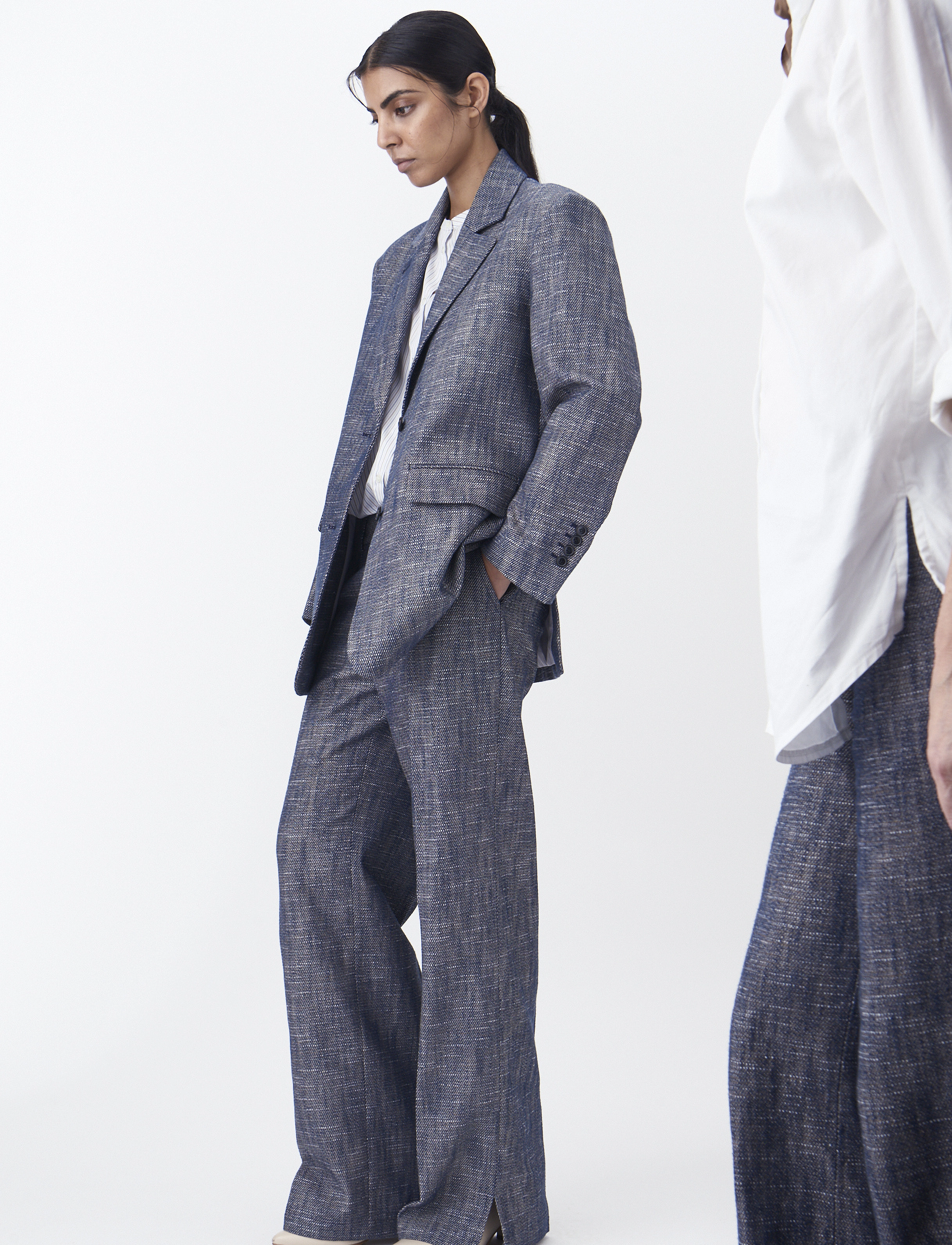 Naja Lauf - FEODORA BLAZER ROUGH TWILL - enkeltradede blazere - dark blue - 3