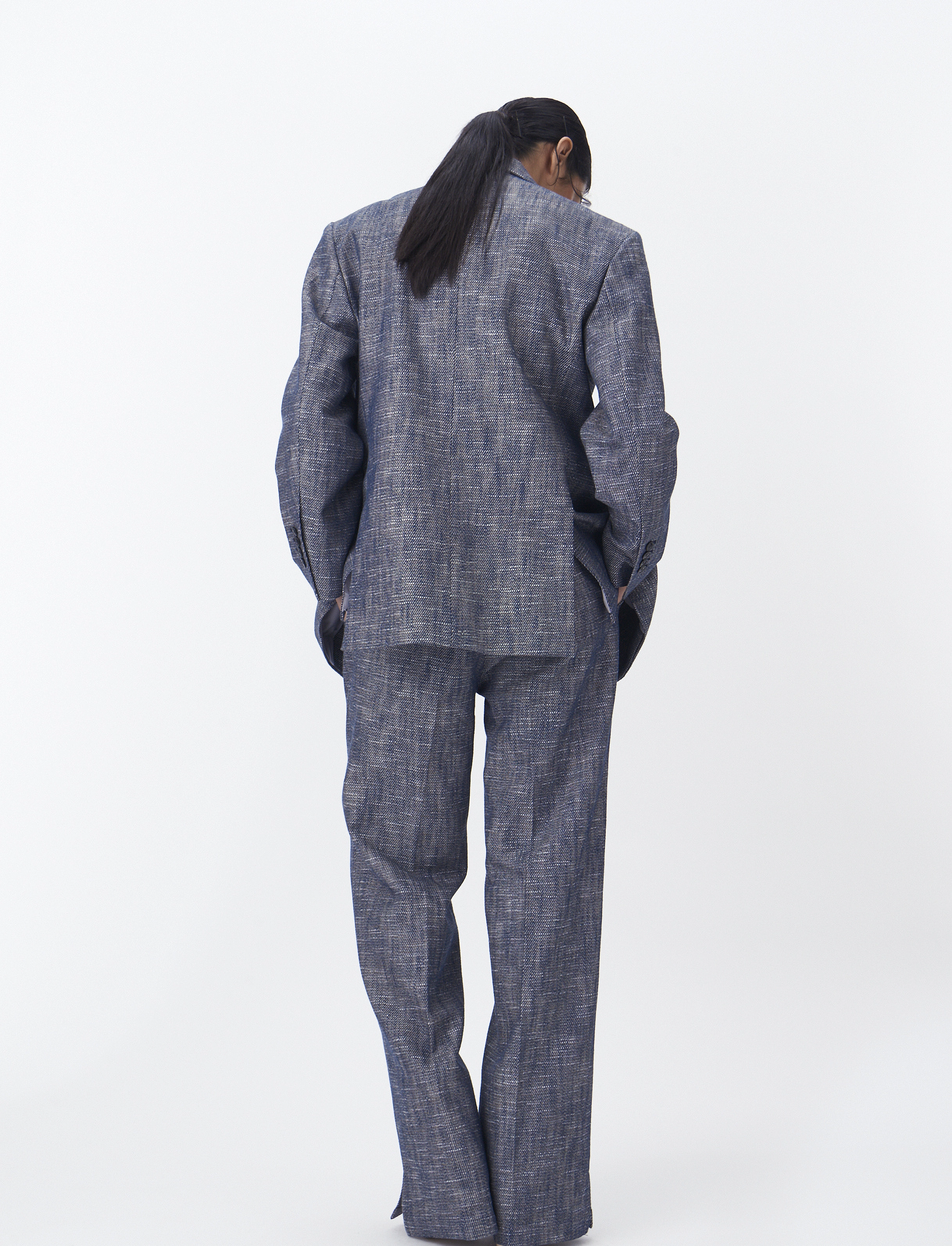 Naja Lauf - FEODORA BLAZER ROUGH TWILL - enkeltradede blazere - dark blue - 4