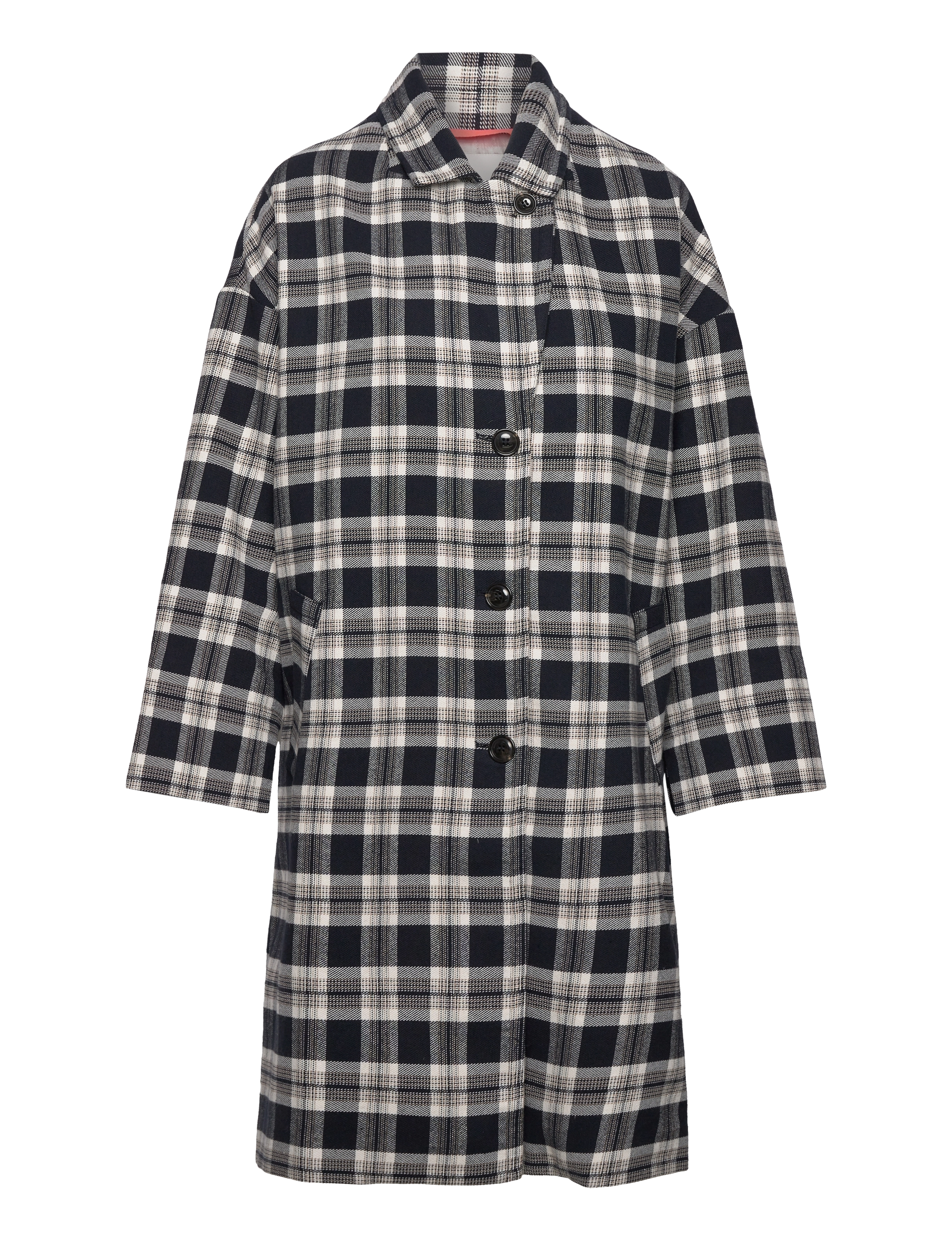 Naja Lauf - BABETTE COAT CHECKED TWILL - overtøj - navy - 3