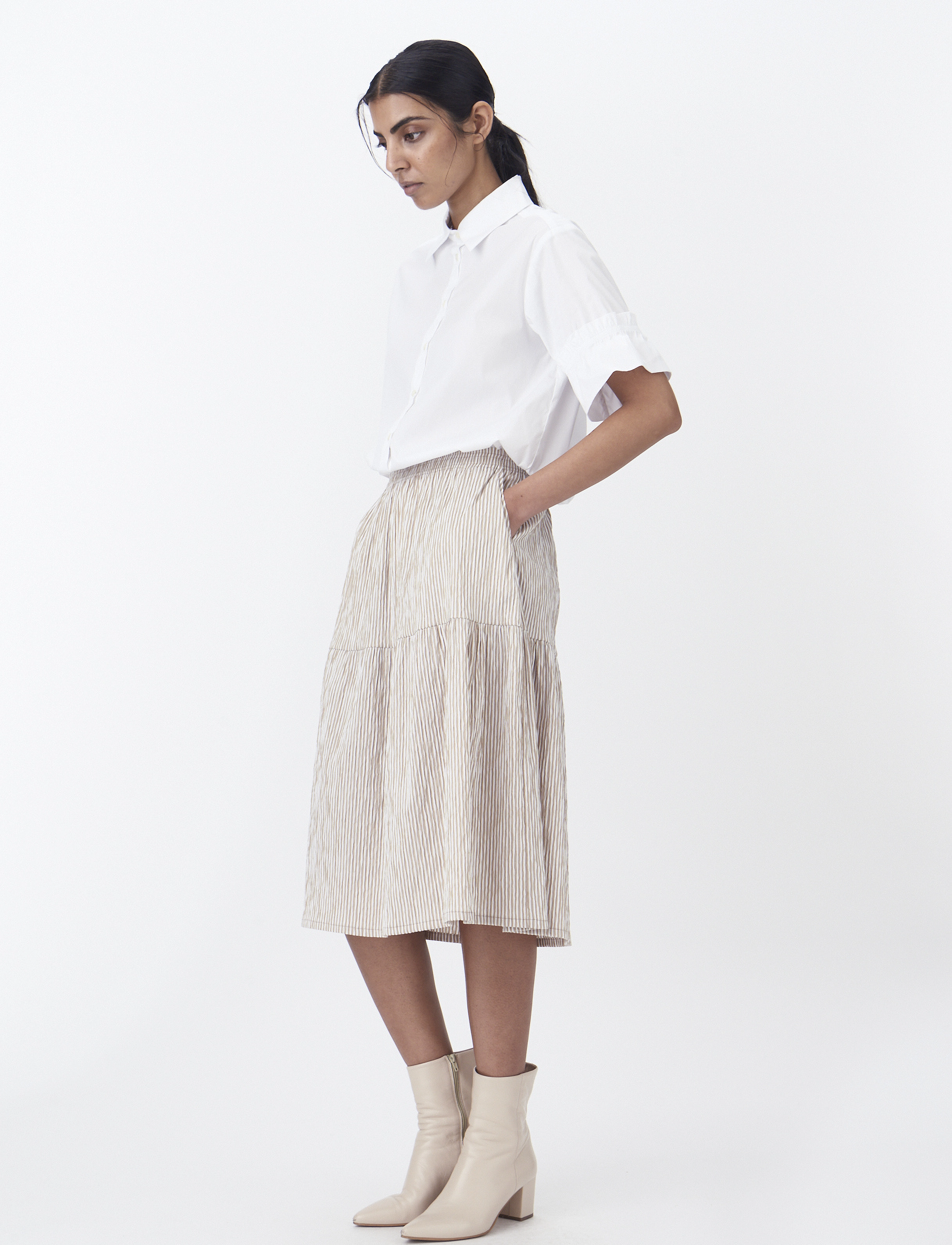 Naja Lauf - MADDIE SKIRT UNEVEN STRIPE - beige - 4