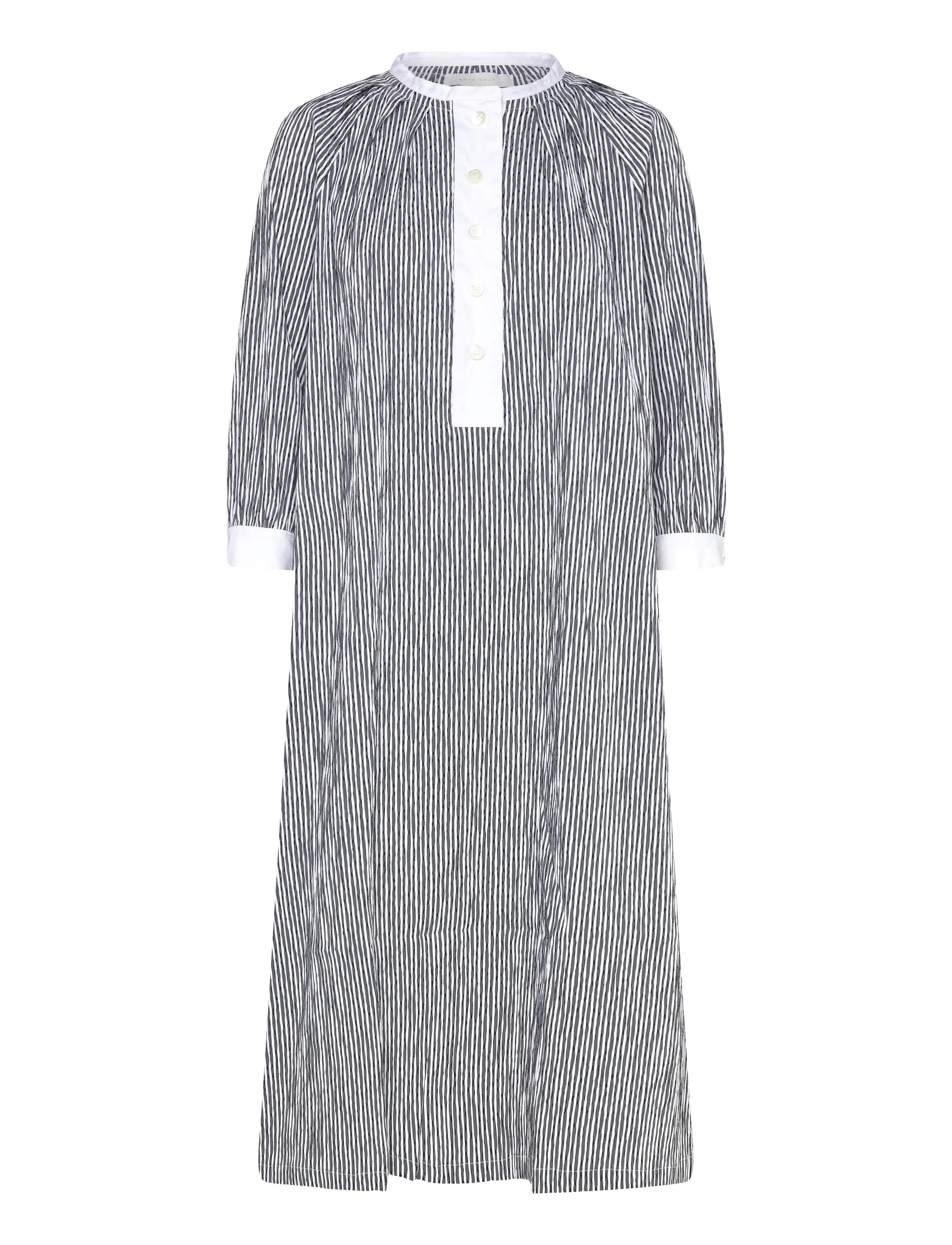Naja Lauf DANIELLE DRESS UNEVEN STRIPE - Maxikjoler - BLACK / black