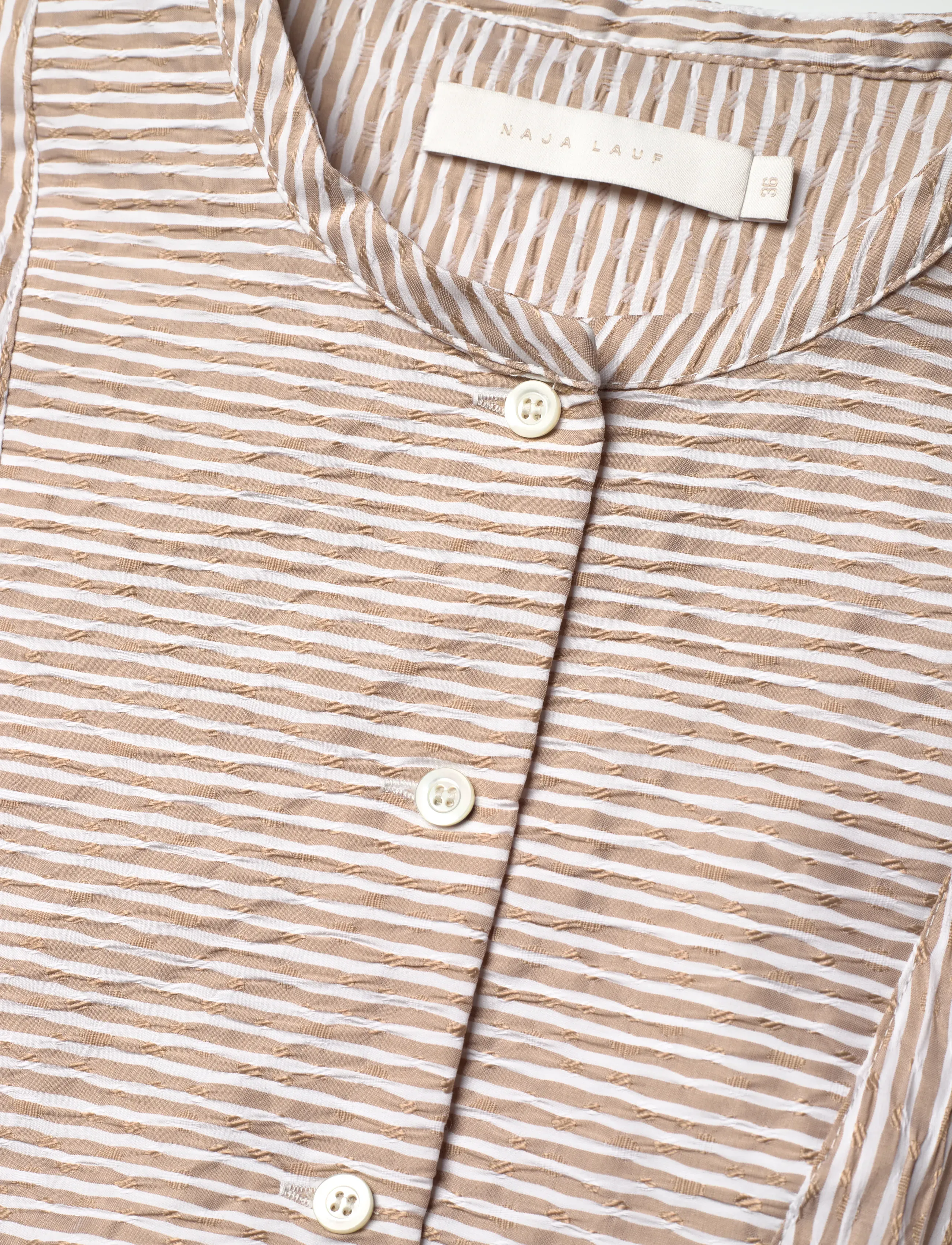 Naja Lauf - JODIE DRESS UNEVEN STRIPE - beige - 2