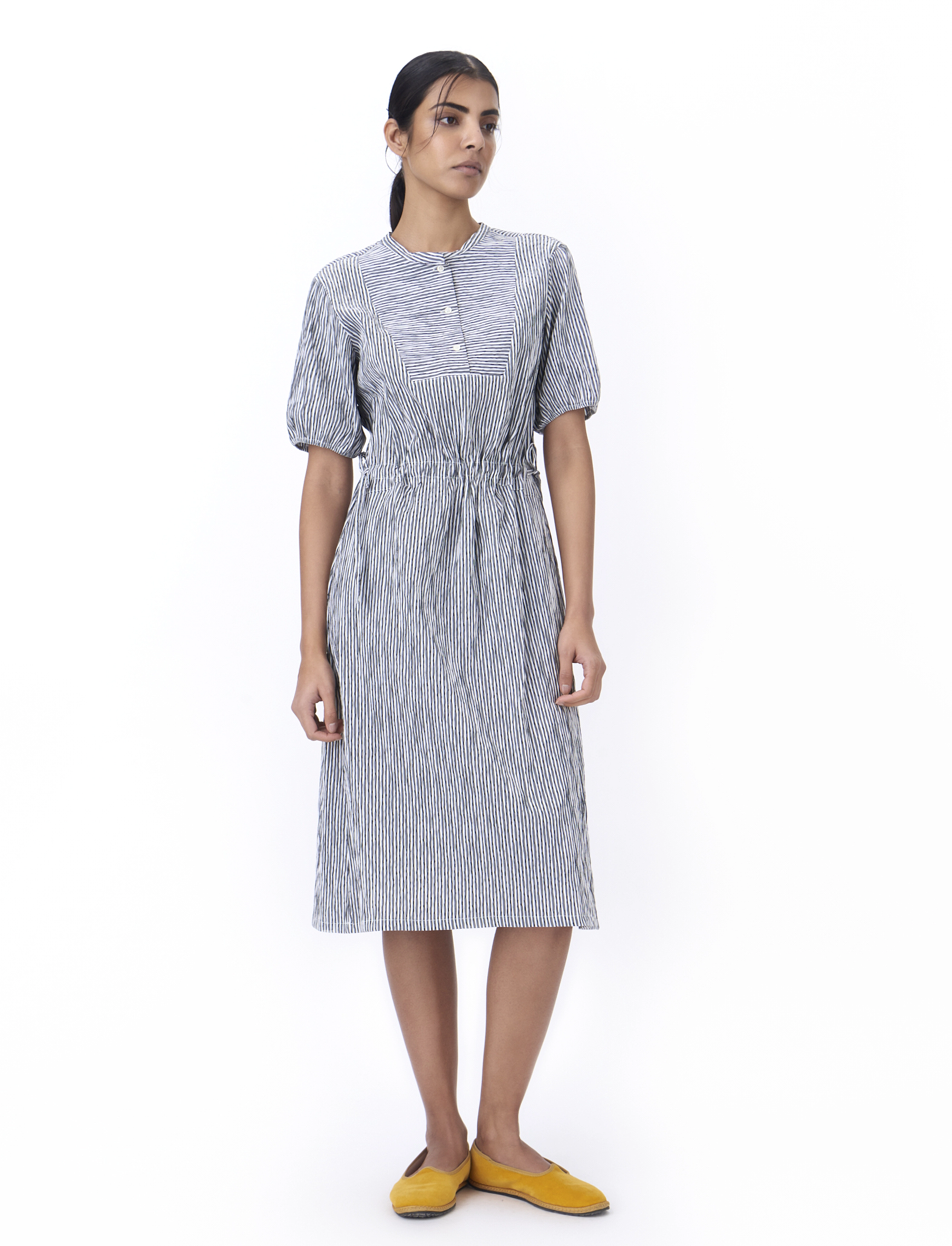Naja Lauf JODIE DRESS UNEVEN STRIPE - Jurken - BLACK / black