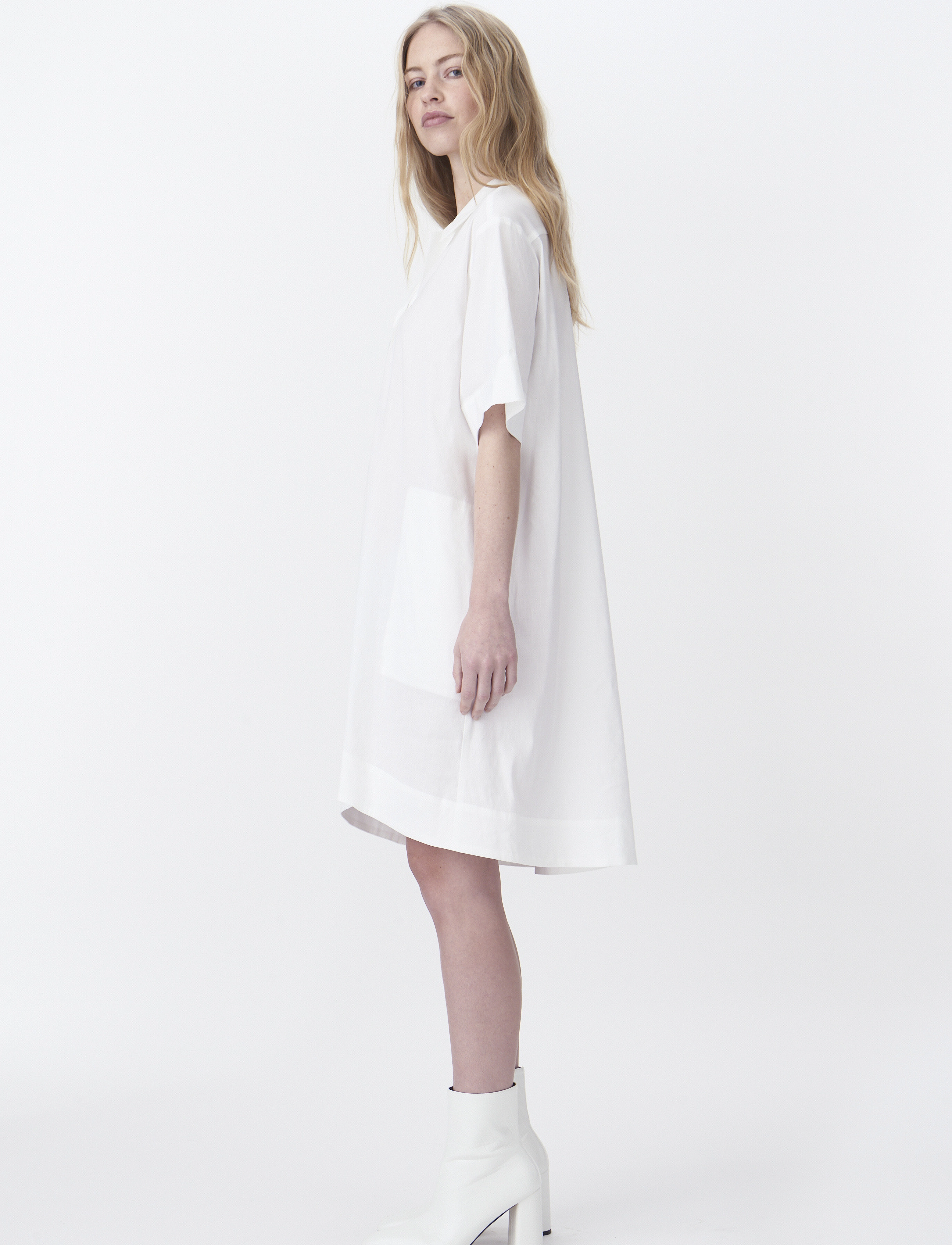 Naja Lauf KATIE DRESS STRETCH LINEN - Hemdkleider - WHITE / white