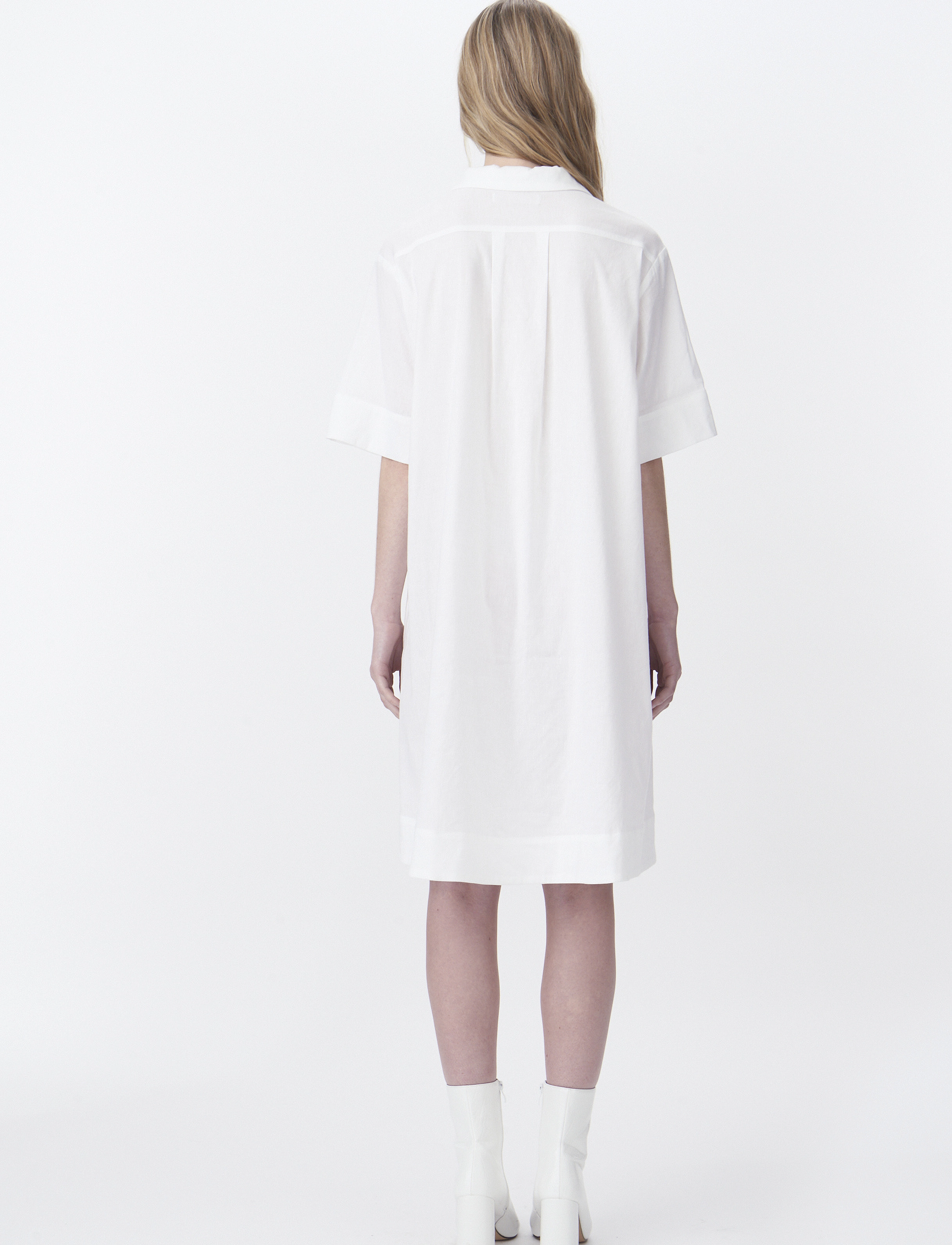 Naja Lauf - KATIE DRESS STRETCH LINEN - hemdkleider - white - 3