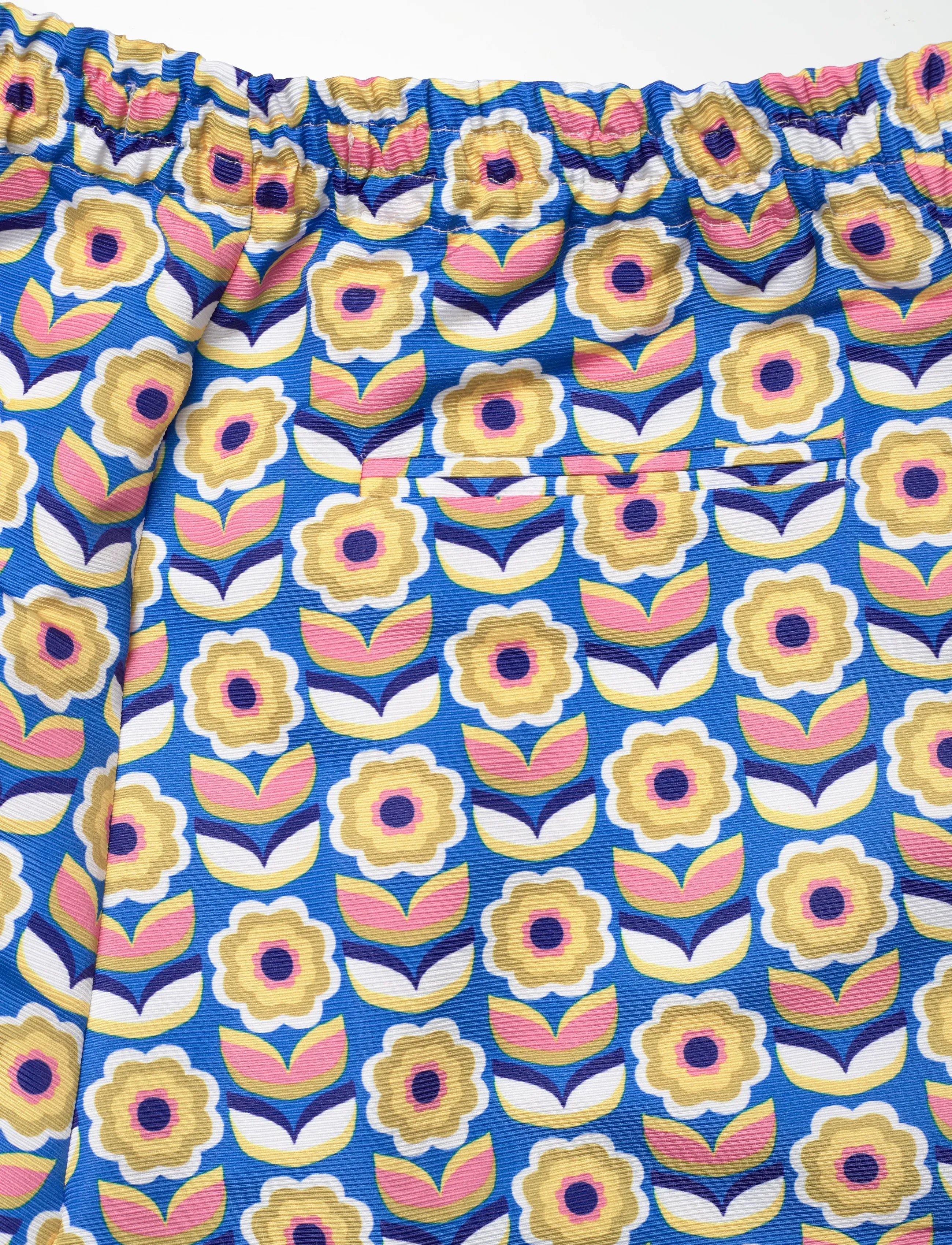 Naja Lauf - ANNICA PANTS RIBBED 60S FLOWERS - slim fit hosen - bright blue - 4