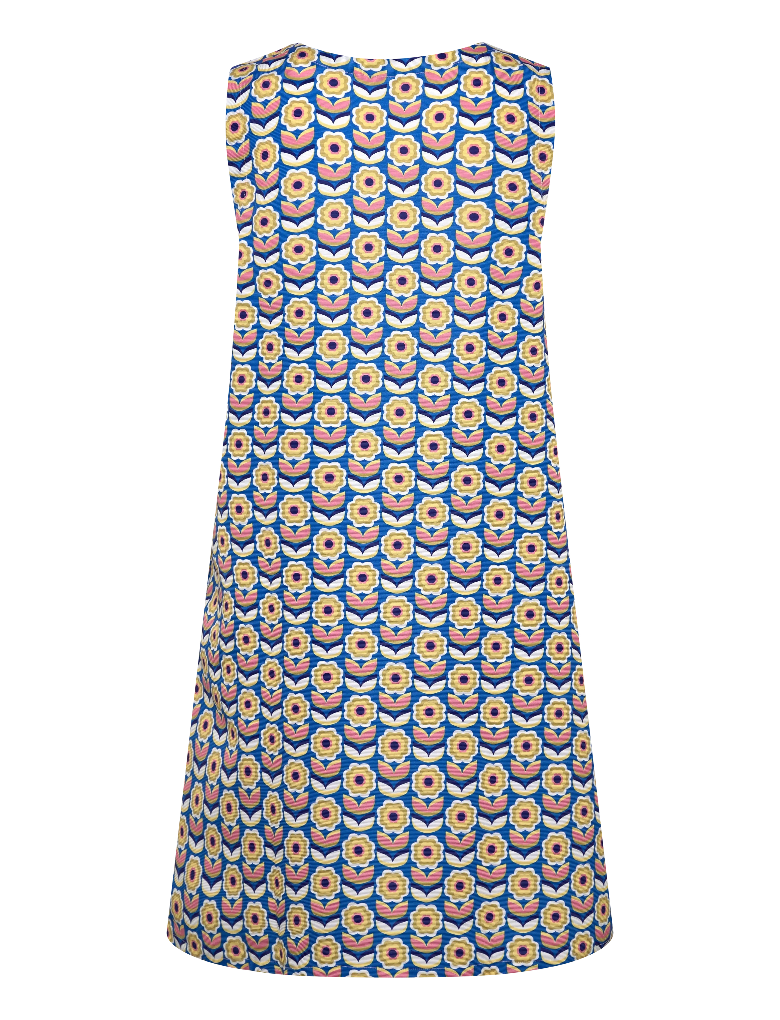 Naja Lauf - PAULINE DRESS RIBBED 60S FLOWERS - kurze kleider - bright blue - 1
