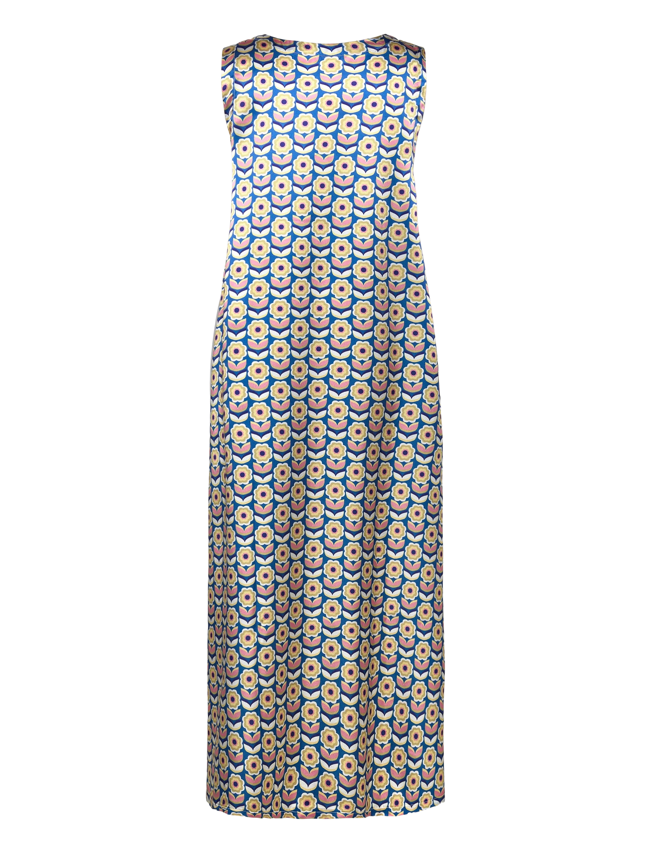 Naja Lauf - PAULETTE DRESS SATEEN 60S FLOWERS - maxi kjoler - bright blue - 1